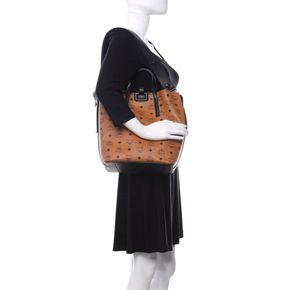 MCM Visetos Small Gunta Shopper Cognac Black 2 of 11