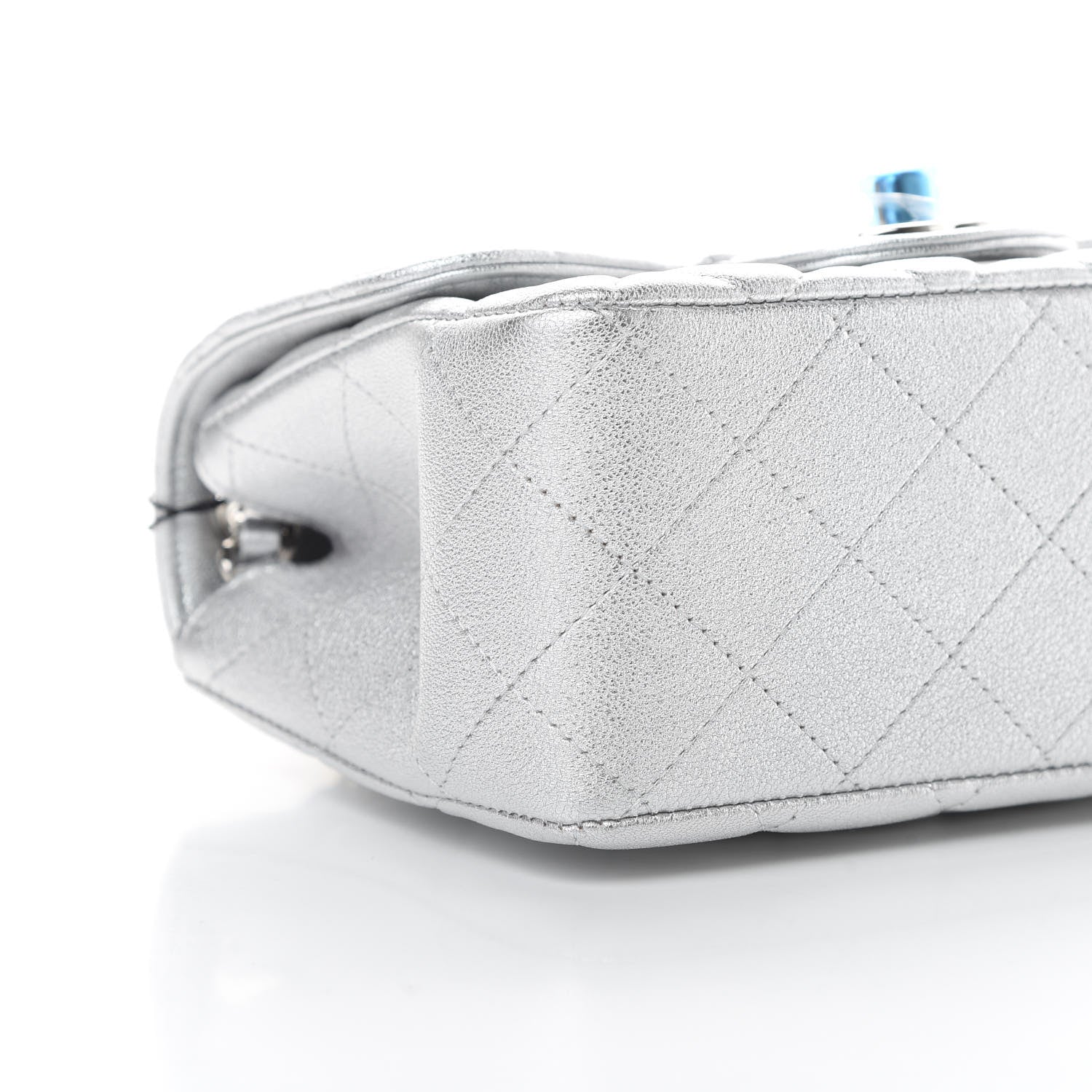 Chanel Metallic Lambskin Quilted Mini Square Flap Silver 9 of 11