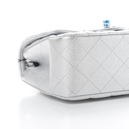 Chanel Metallic Lambskin Quilted Mini Square Flap Silver 9 of 11