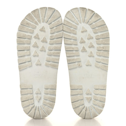 Gucci Rubber Web Mens Lug Sole Slide Sandals Great 5 White Green Red 6 of 10