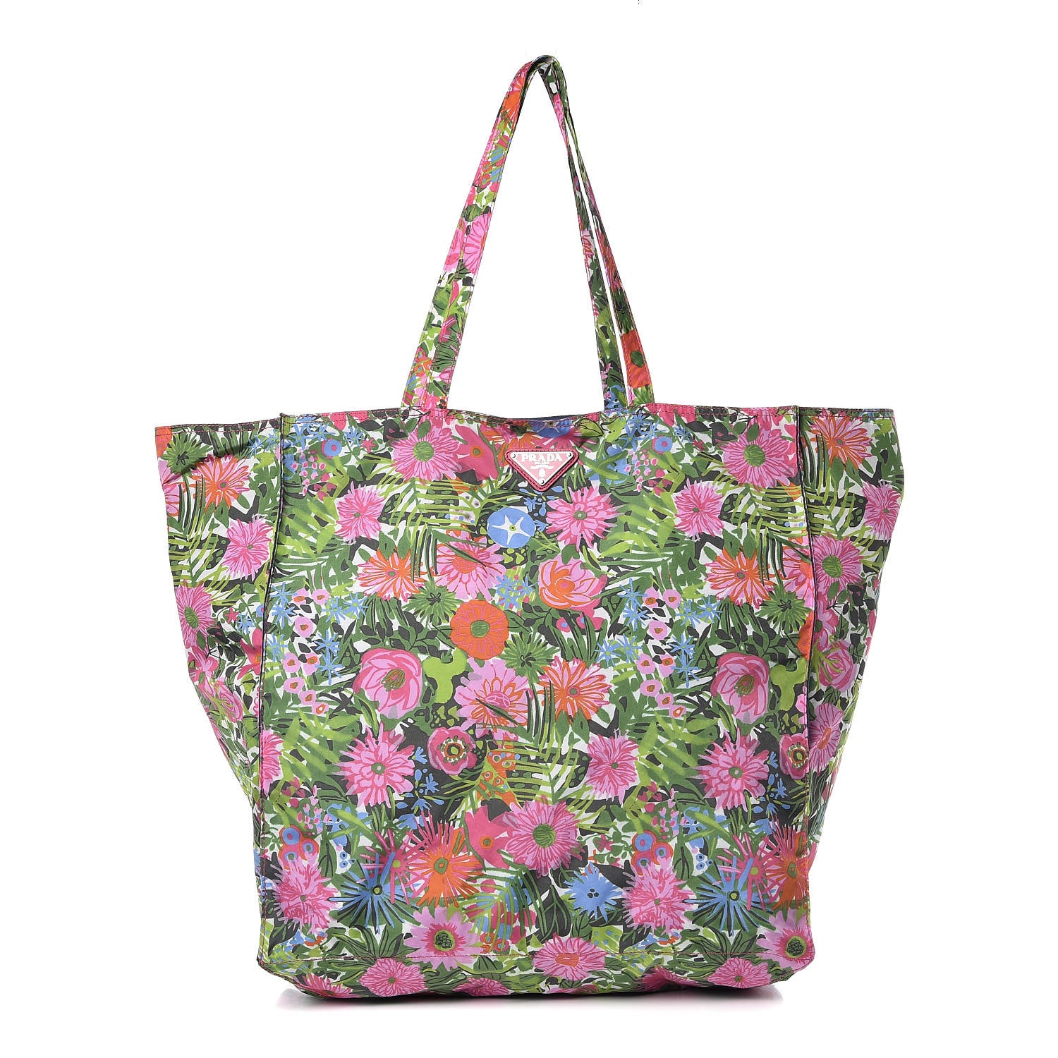 Prada Tessuto Nylon Floral Print BYOBag Shopping Tote 3 of 10