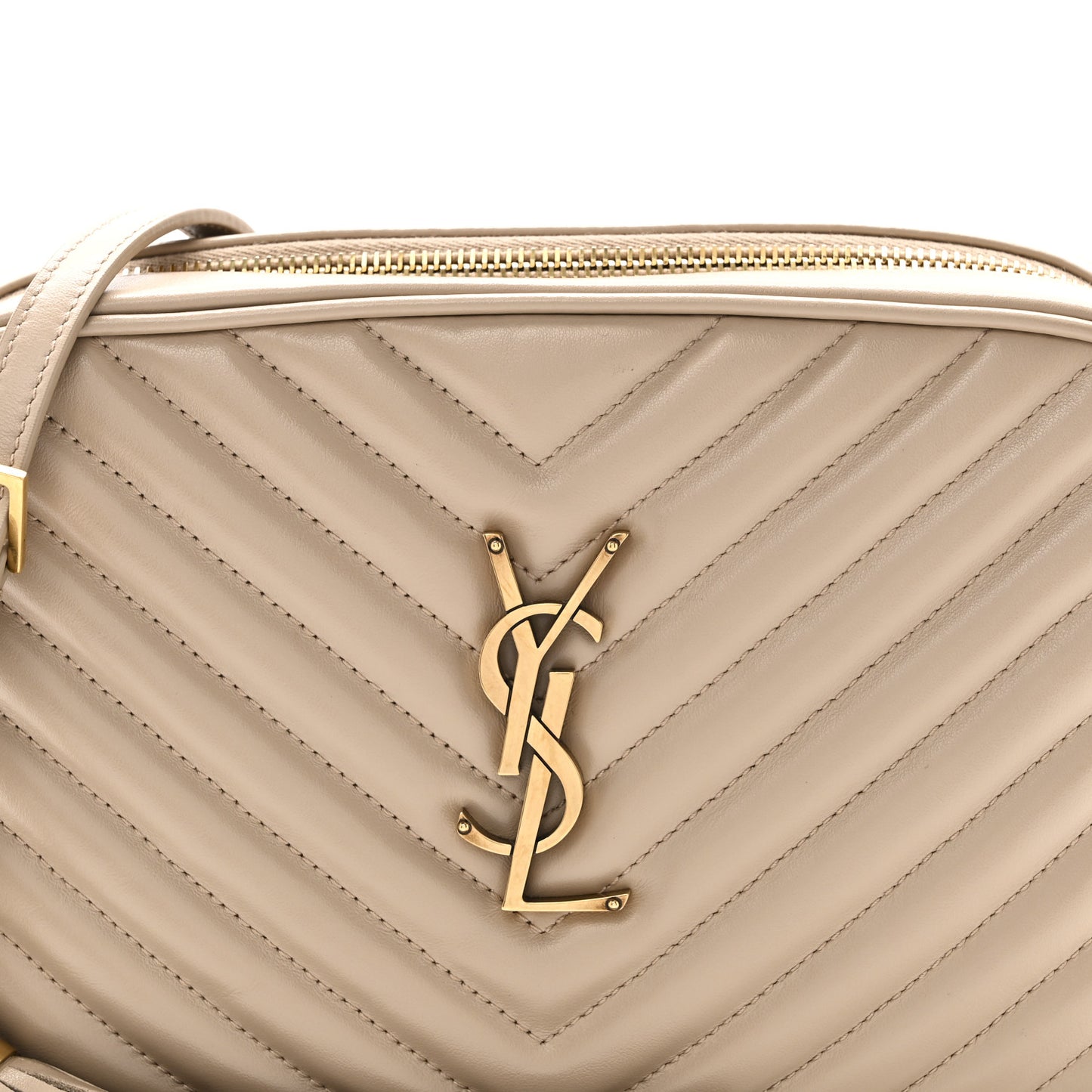 Calfskin Matelasse Monogram Lou Camera Bag Dark Beige