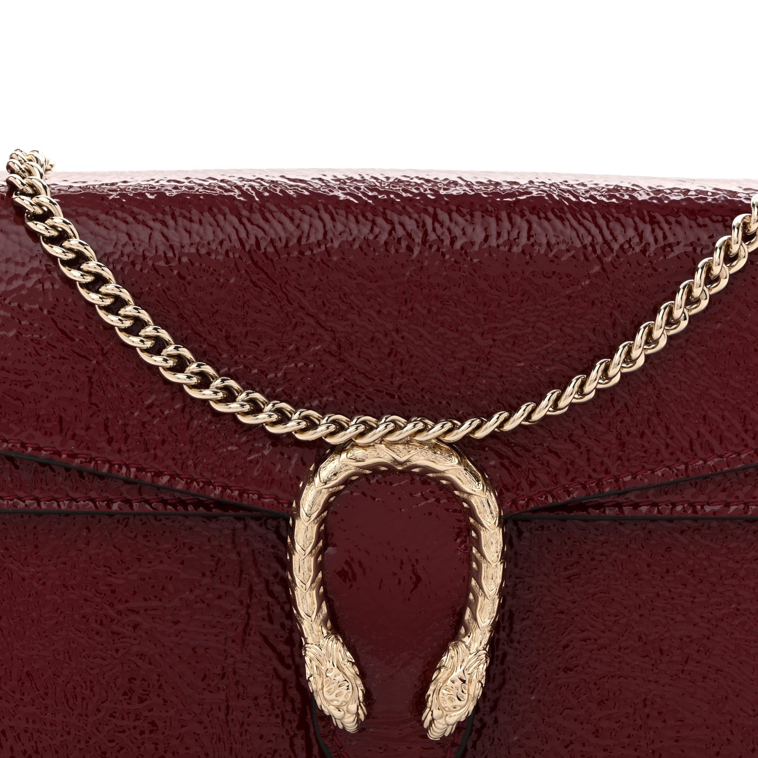 Gucci Crinkled Patent Mini Dionysus Shoulder Bag Rosso Ancora Red 8 of 13