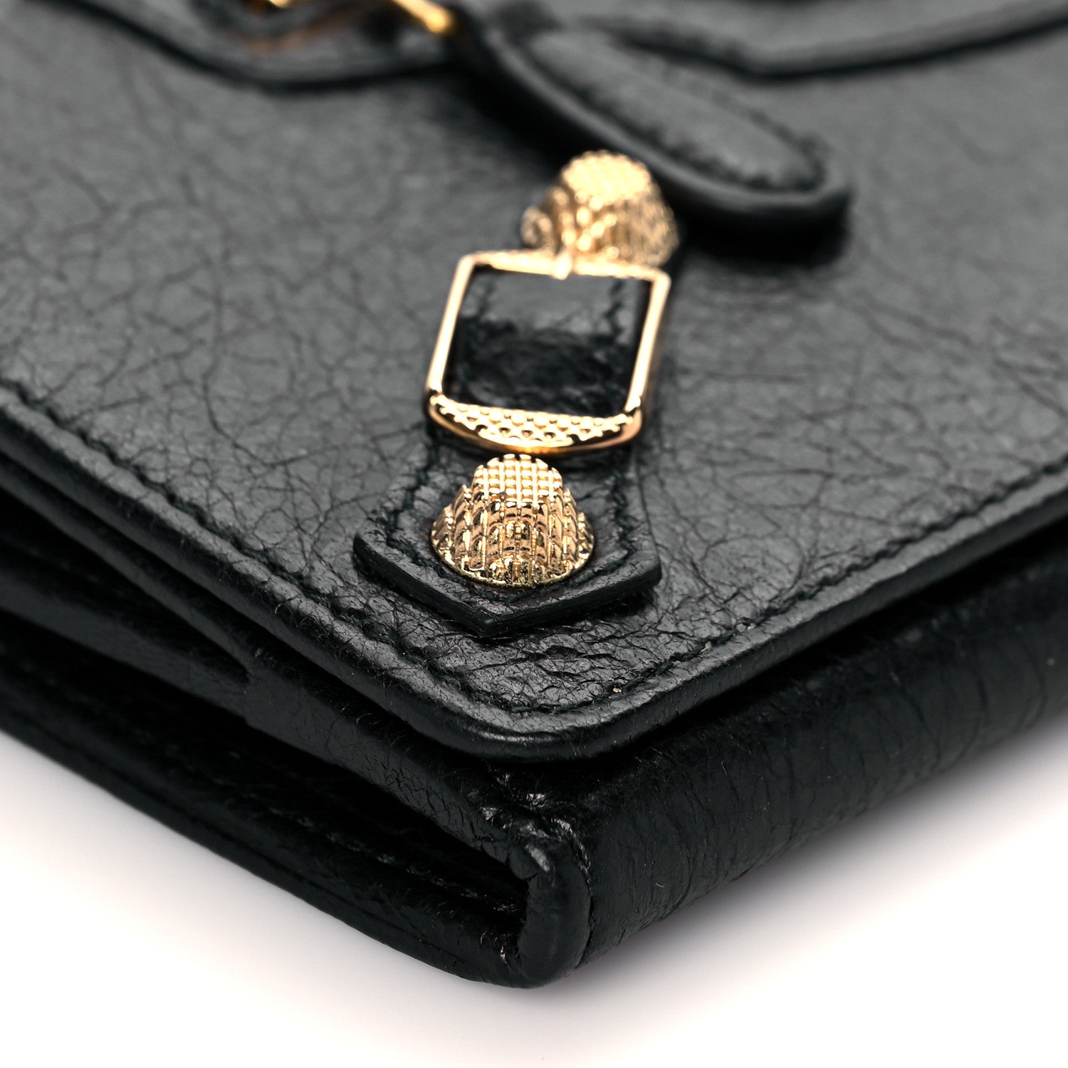 Balenciaga Agneau Giant 12 Gold Hardware Money Wallet Black 9 of 10