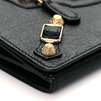 Balenciaga Agneau Giant 12 Gold Hardware Money Wallet Black 9 of 10