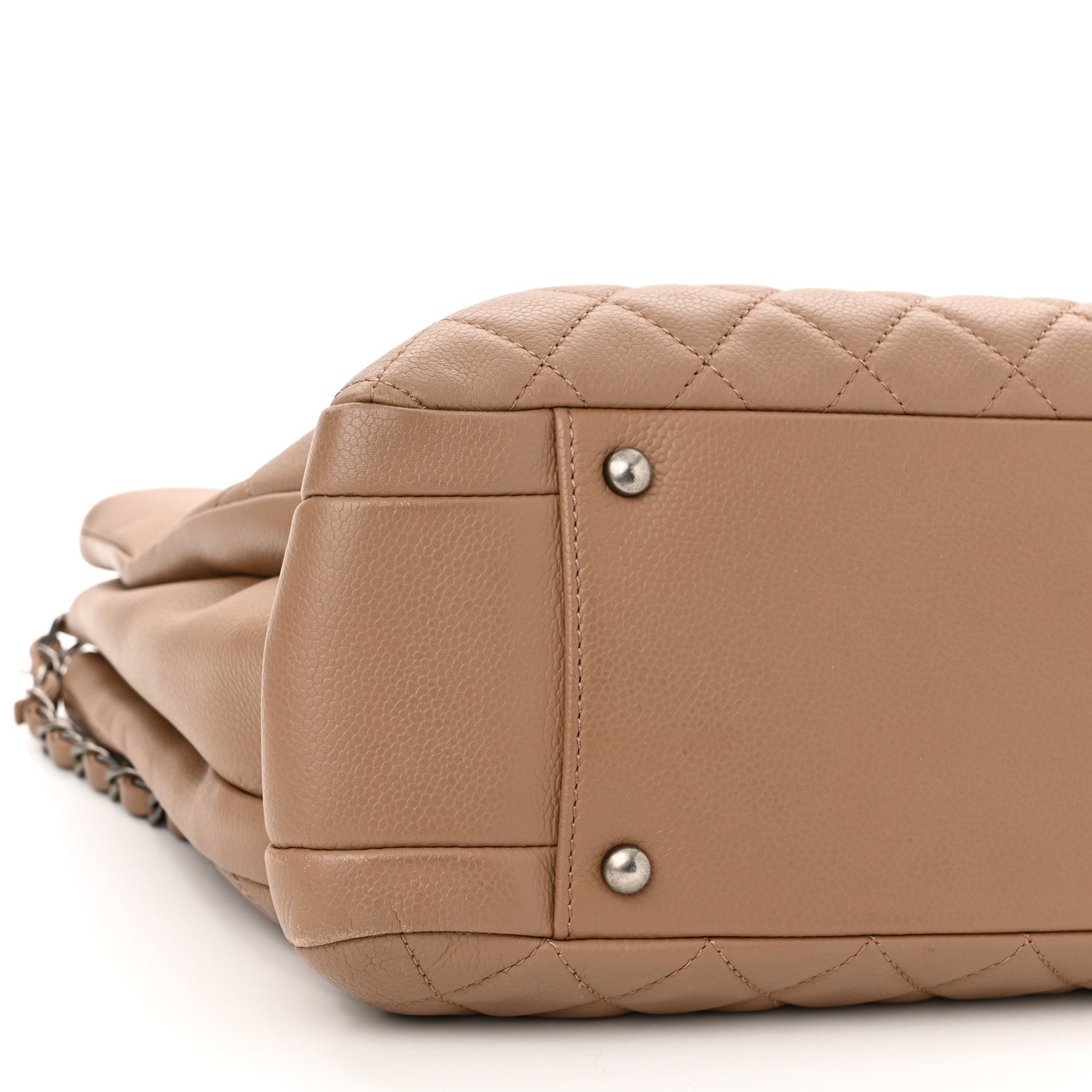 Chanel Grained Calfskin Quilted Large Zipped Shopping Tote Taupe 11 of 13