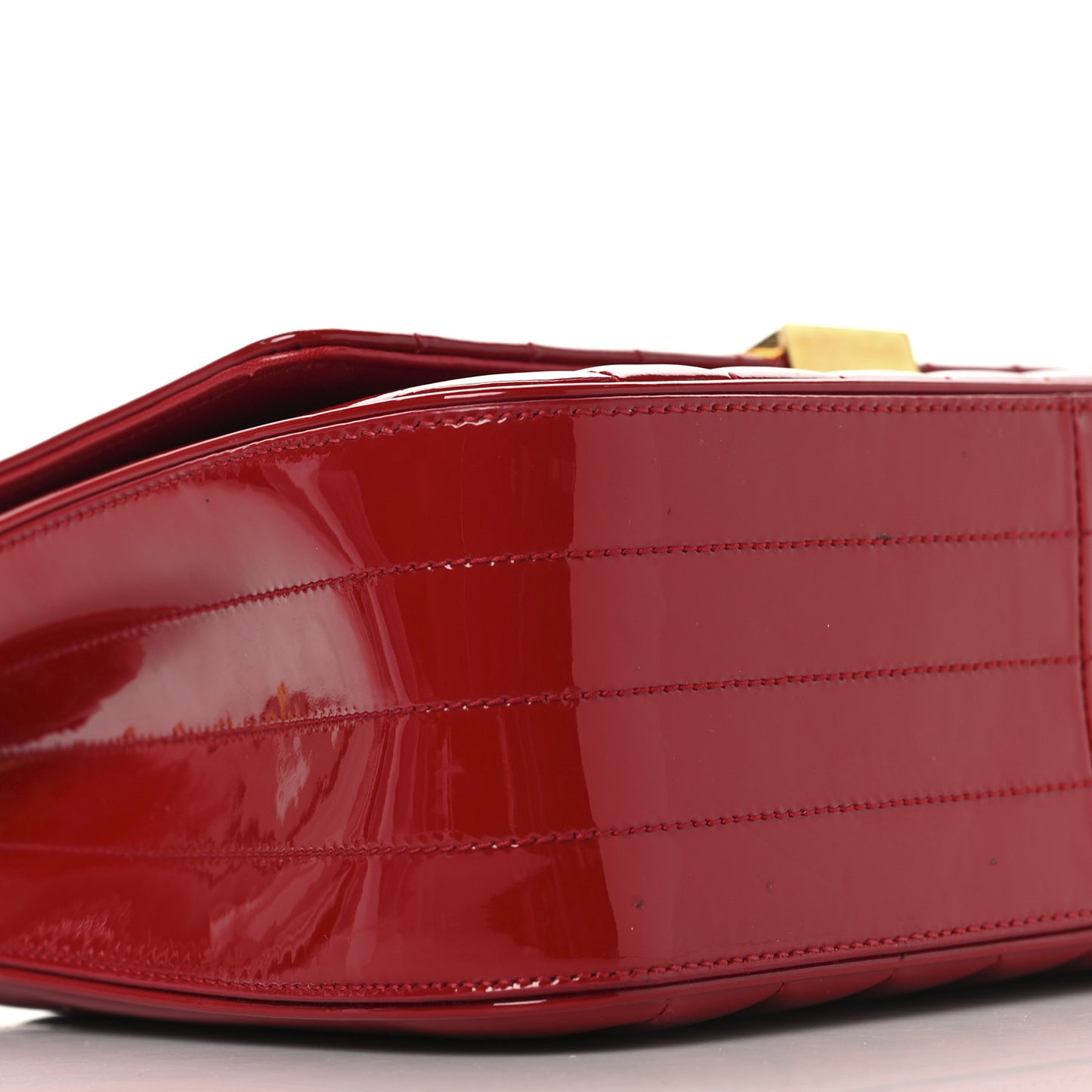 Patent Matelasse Monogram Large Vicky Chain Bag Rouge Eros