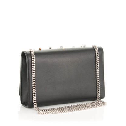 Saint Laurent Calfskin Embellished Medium Monogram Kate Satchel Black 3 of 6