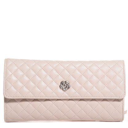 Chanel Lambskin Quilted Camellia Tri Fold Jewelry Case Light Pink 1 of 7