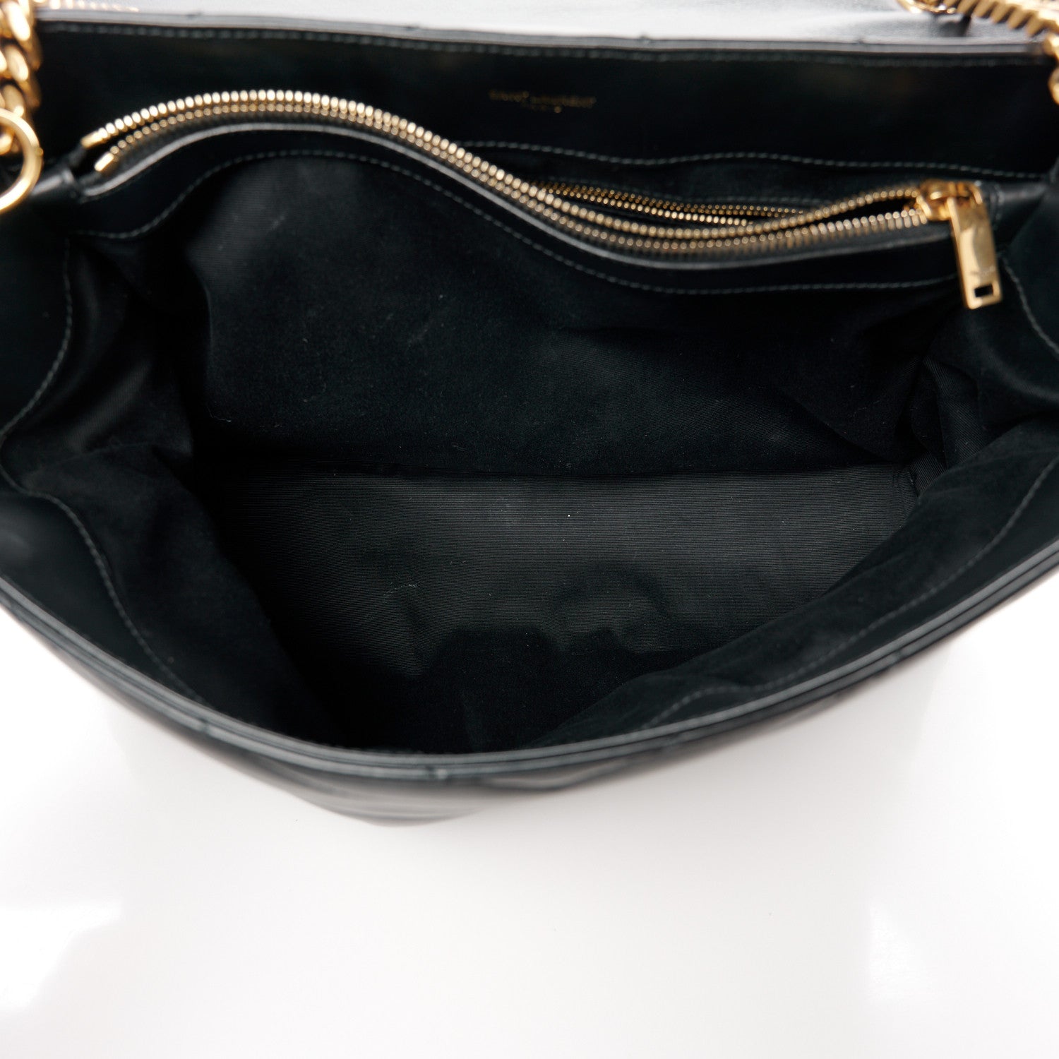 Saint Laurent Calfskin Y Quilted Monogram Large Loulou Chain Satchel Black 5 of 11