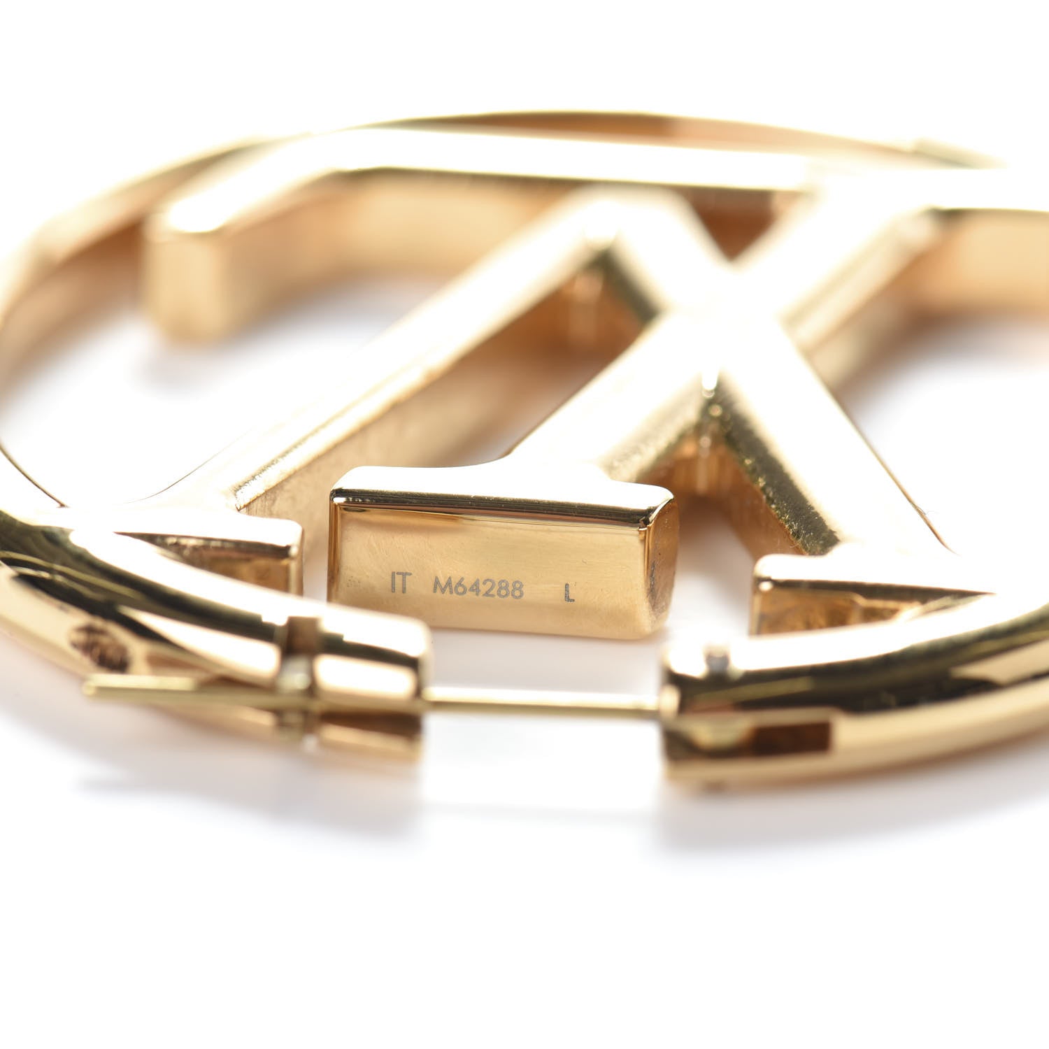 Louis Vuitton Metal Louise Hoop Earrings Gold 4 of 4