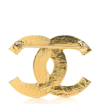 Chanel Gripoix Poured Glass Along The Nile CC Brooch Black Gold 3 of 5