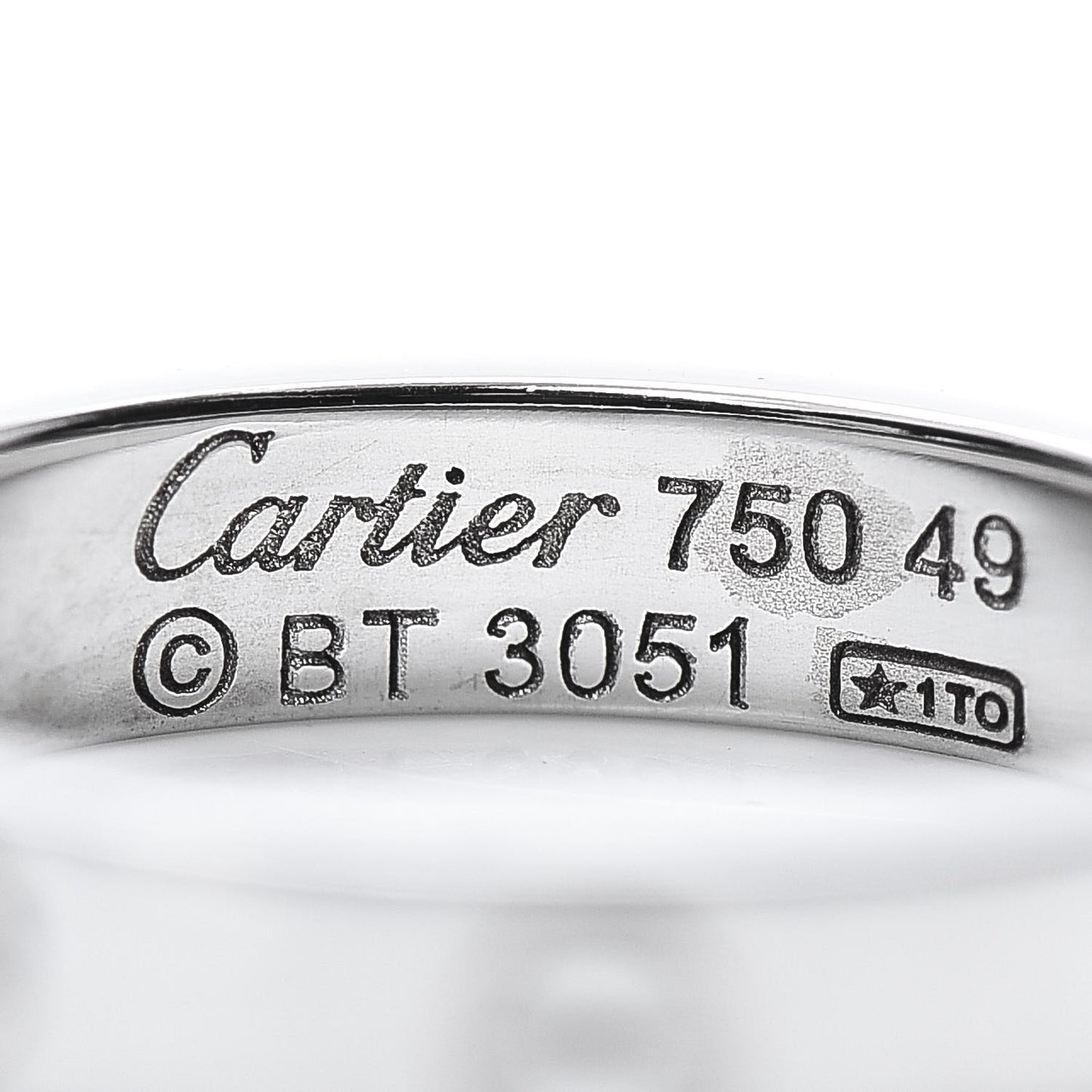 18K White Gold 3.5mm LOVE Wedding Band Ring 49 5
