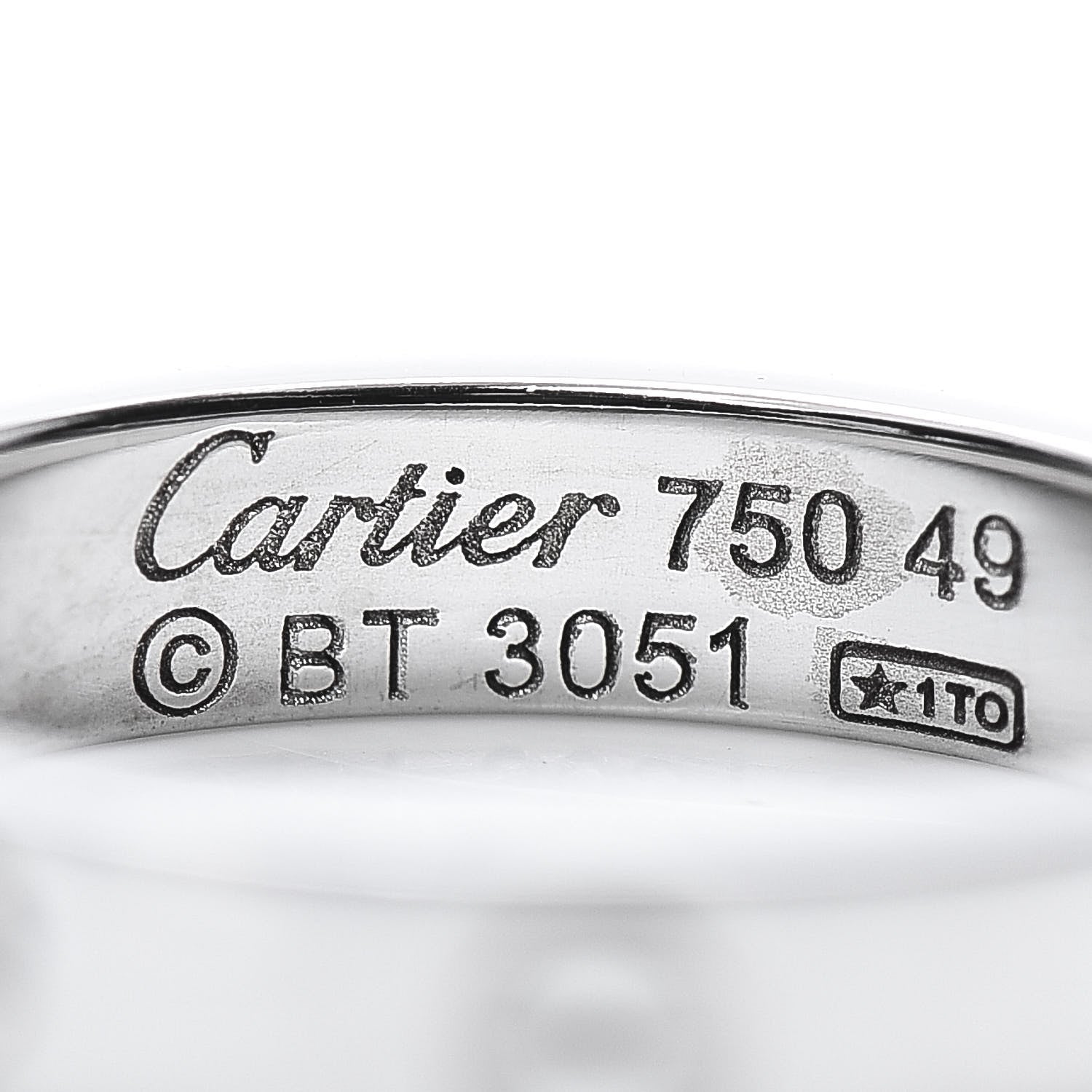 Cartier 18K White Gold 3.5mm LOVE Wedding Band Ring 49 5 4 of 4