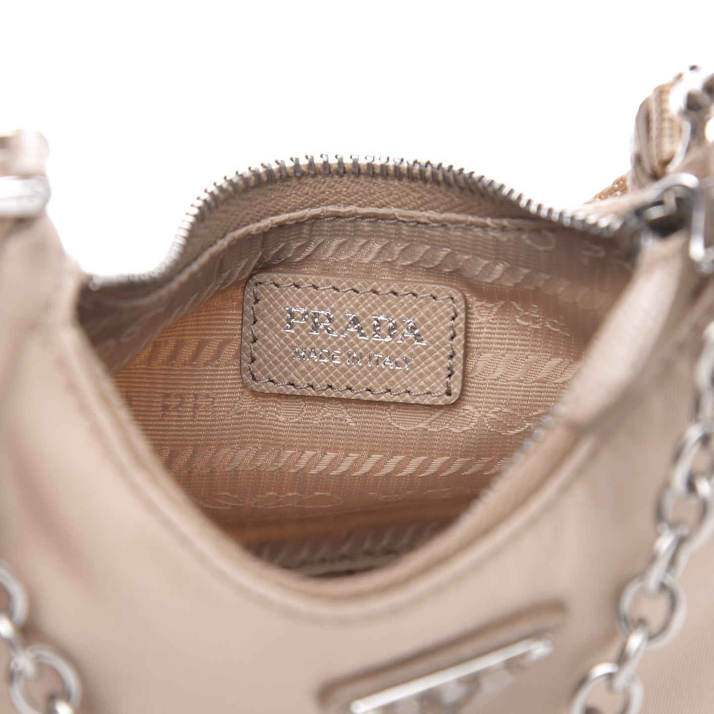 Tessuto Nylon Saffiano Mini Re-Edition 2000 Shoulder Bag Cammeo