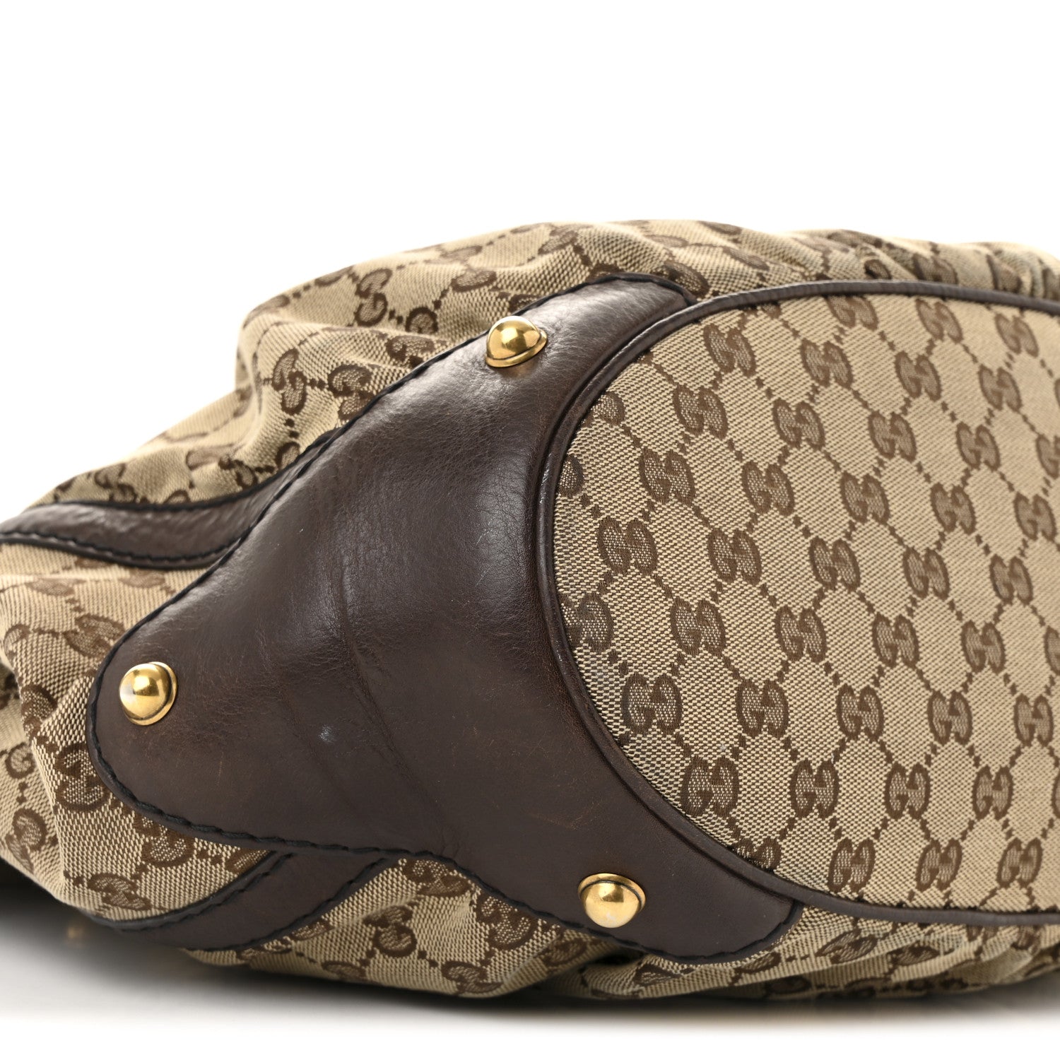 Gucci Monogram Medium Jockey Tote Dark Brown 9 of 14