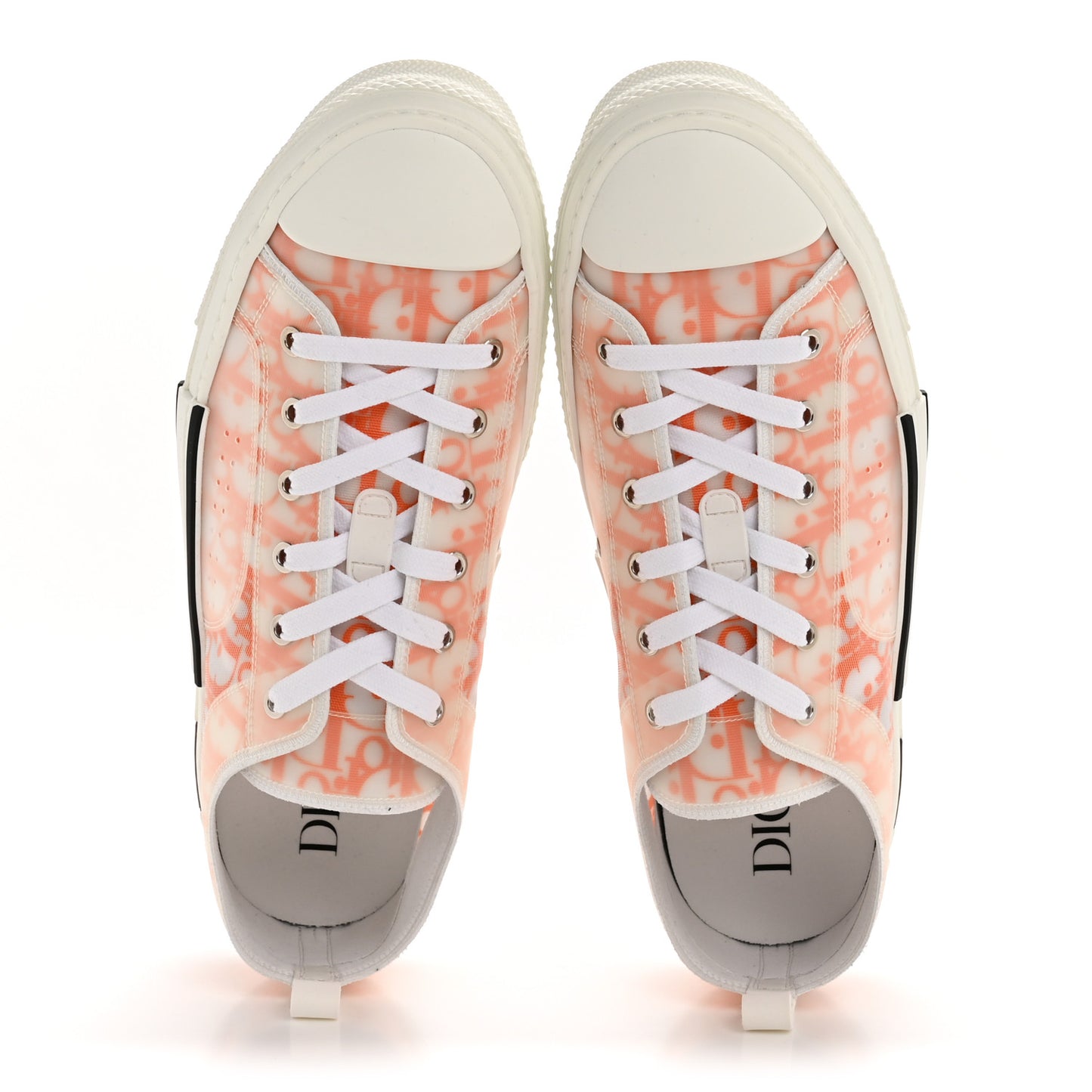 Technical Canvas Oblique Mens B23 Low Top Sneakers 46 White Orange