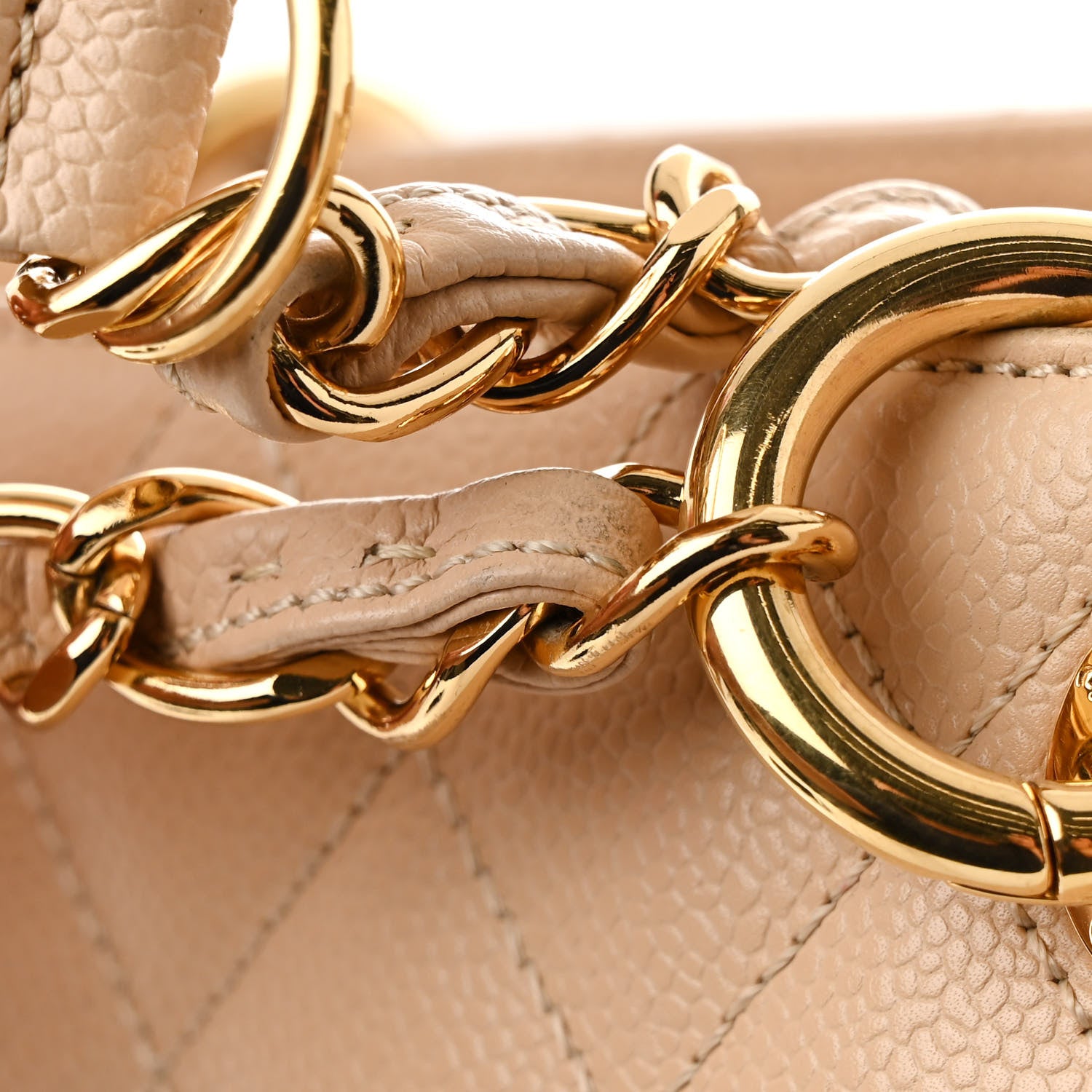 Chanel Caviar Quilted Grand Shopping Tote GST Beige Clair 14 of 15