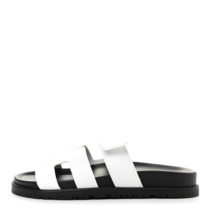 Hermes Calfskin Womens Chypre Sandals 36.5 White 1 of 8