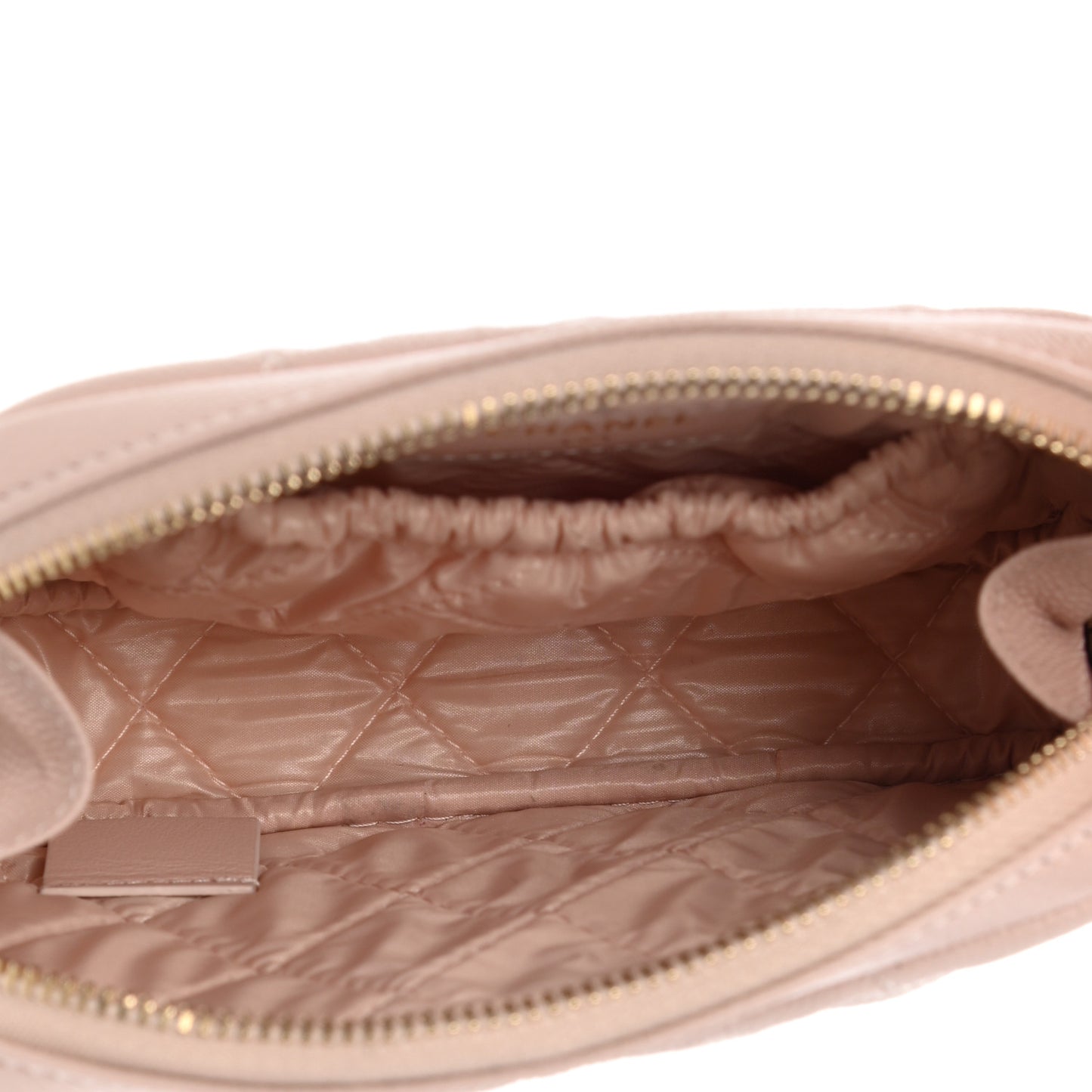 Caviar Quilted Small Curvy Pouch Cosmetic Case Light Pink
