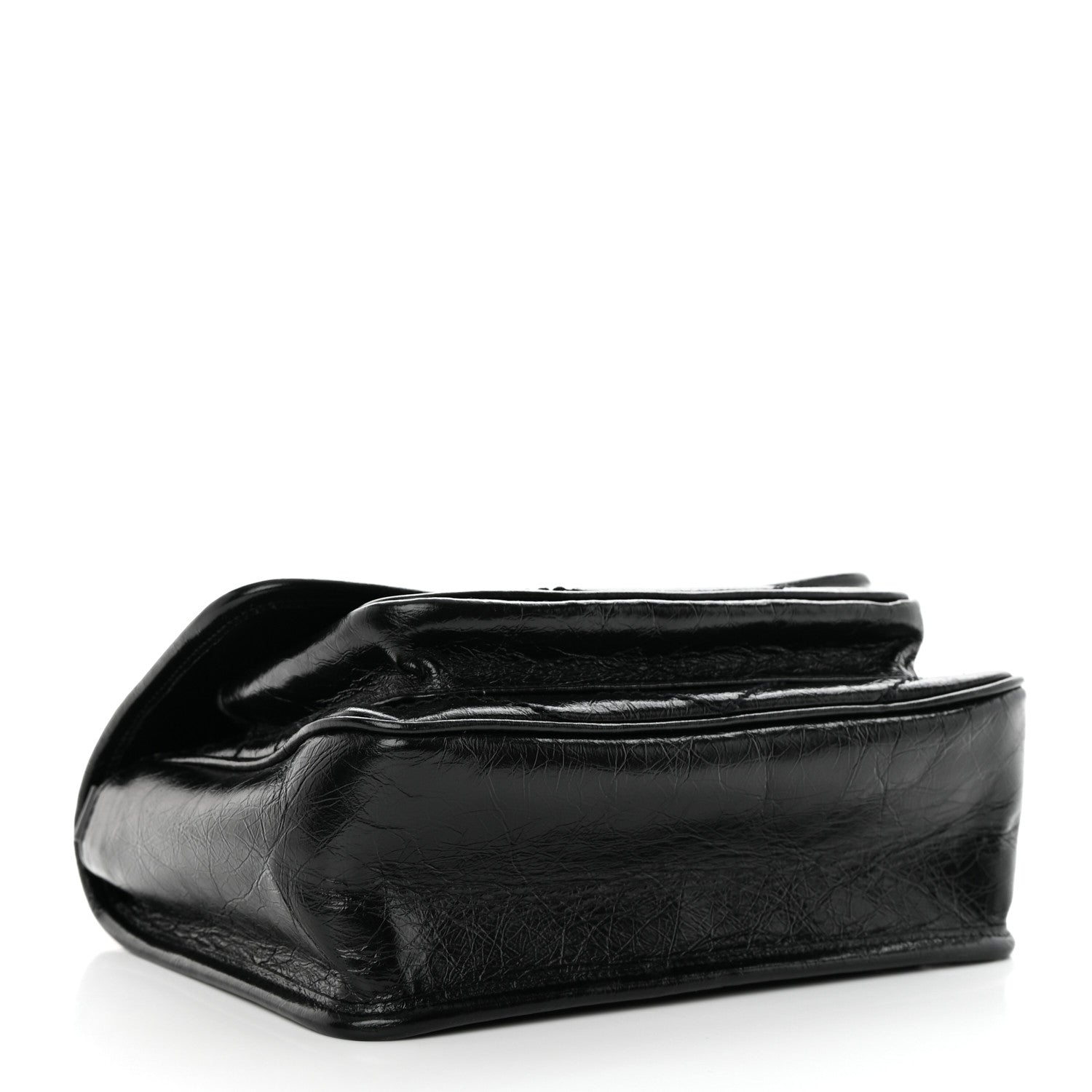 Saint Laurent Crinkled Lambskin Matelasse Monogram Baby Niki Chain Satchel Black 4 of 11