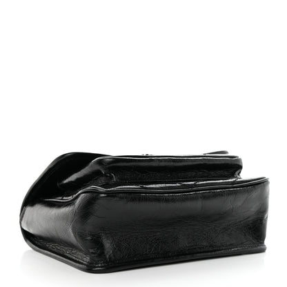 Saint Laurent Crinkled Lambskin Matelasse Monogram Baby Niki Chain Satchel Black 4 of 11