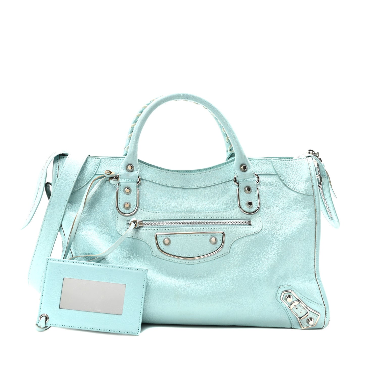 Chevre Silver Metallic Edge Hardware City Bleu Maldives
