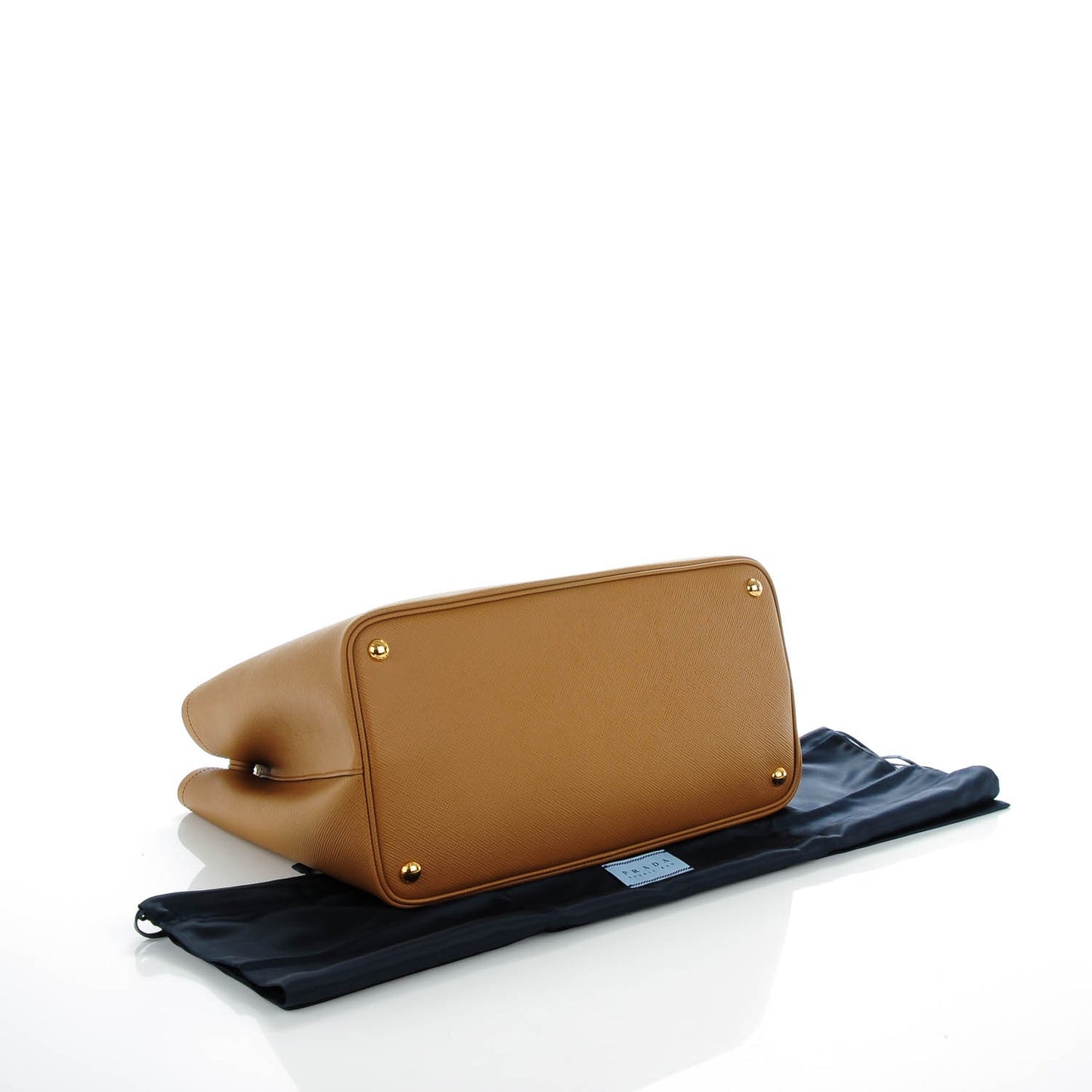 Saffiano Cuir Large Double Bag Caramel
