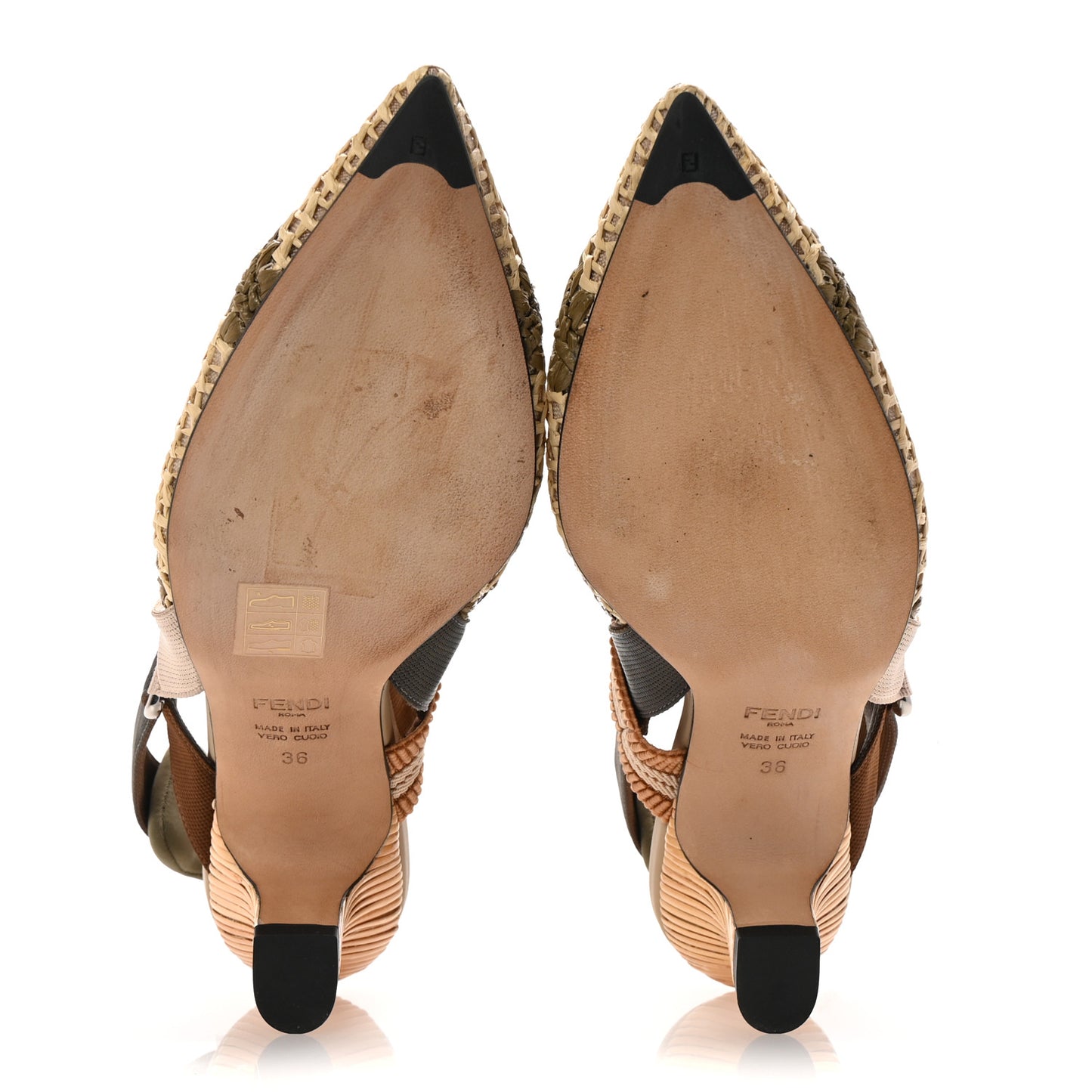 Raffia Colibri Lite 55mm Slingback Pumps 36 Beige Multicolor