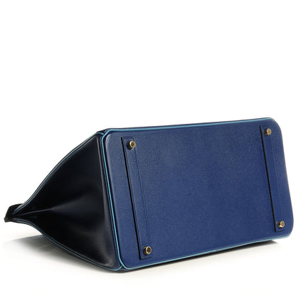 Hermes Epsom Horseshoe Bi-Color Birkin 40 Bleu Sapphire Blue Jean 17 of 27