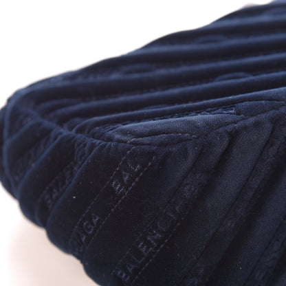 Balenciaga Velvet Logo Matelasse M BB Chain Shoulder Bag Navy 11 of 12