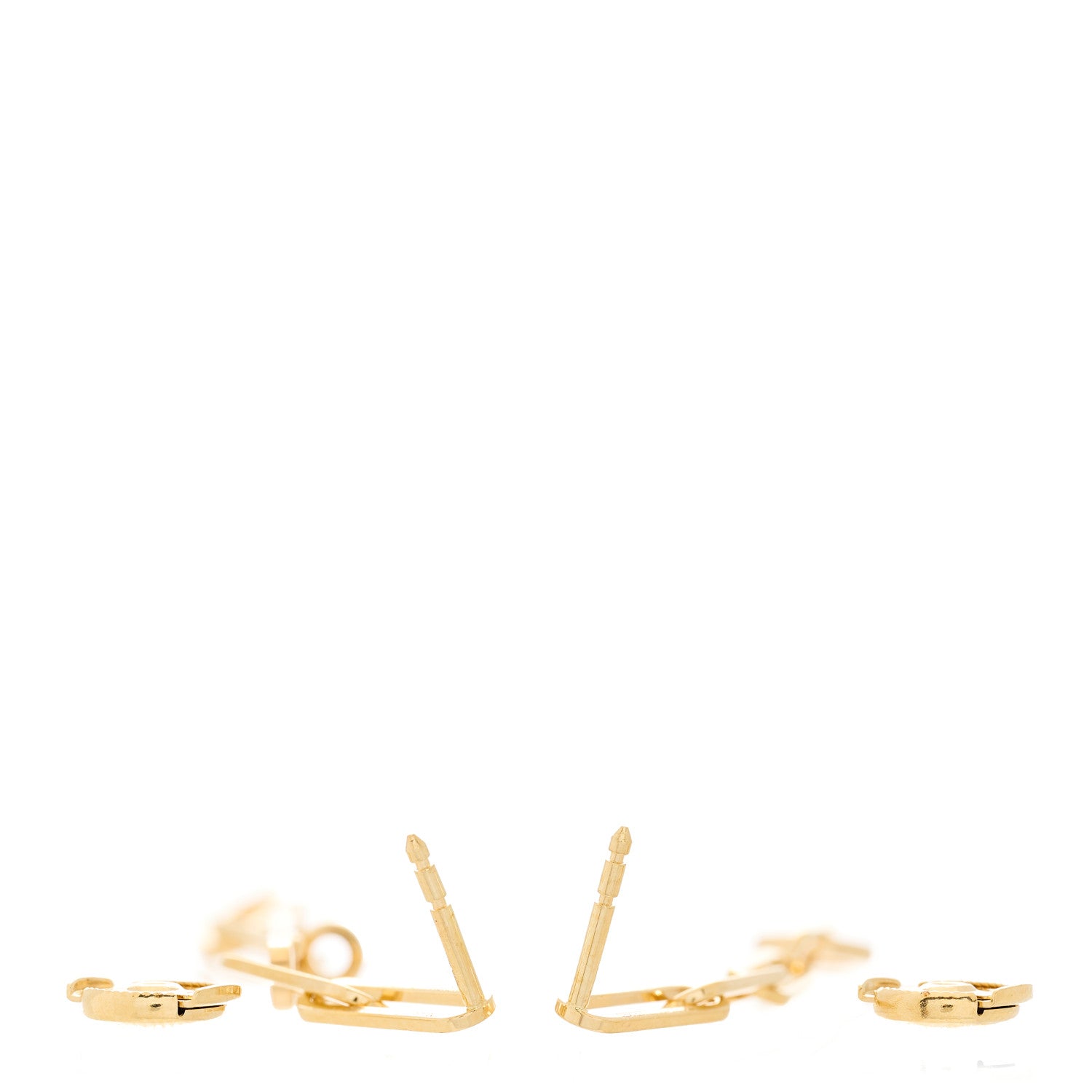 Hermes 18K Yellow Gold TPM Kelly Chaine Earrings 2 of 3