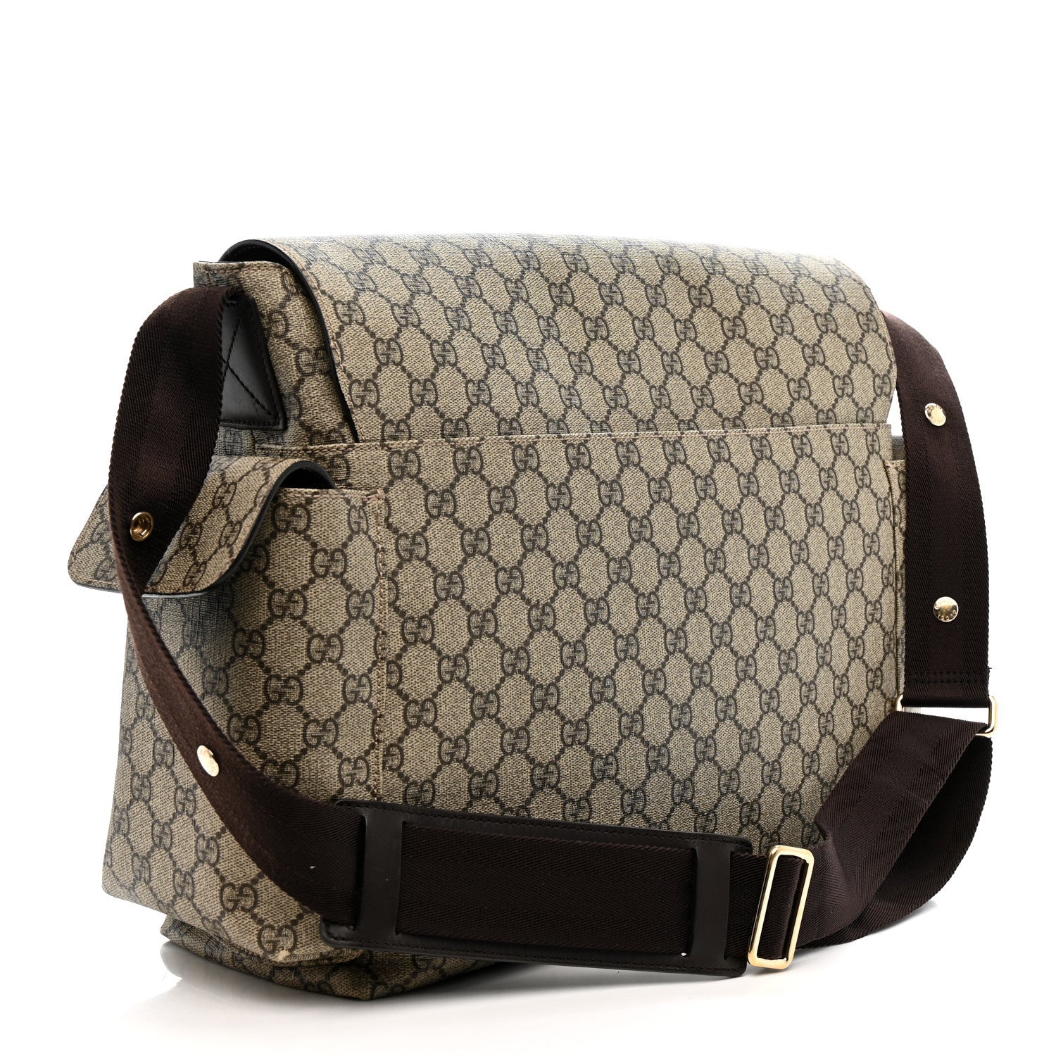 Gucci GG Plus Monogram Messenger Diaper Bag Dark Brown 4 of 13