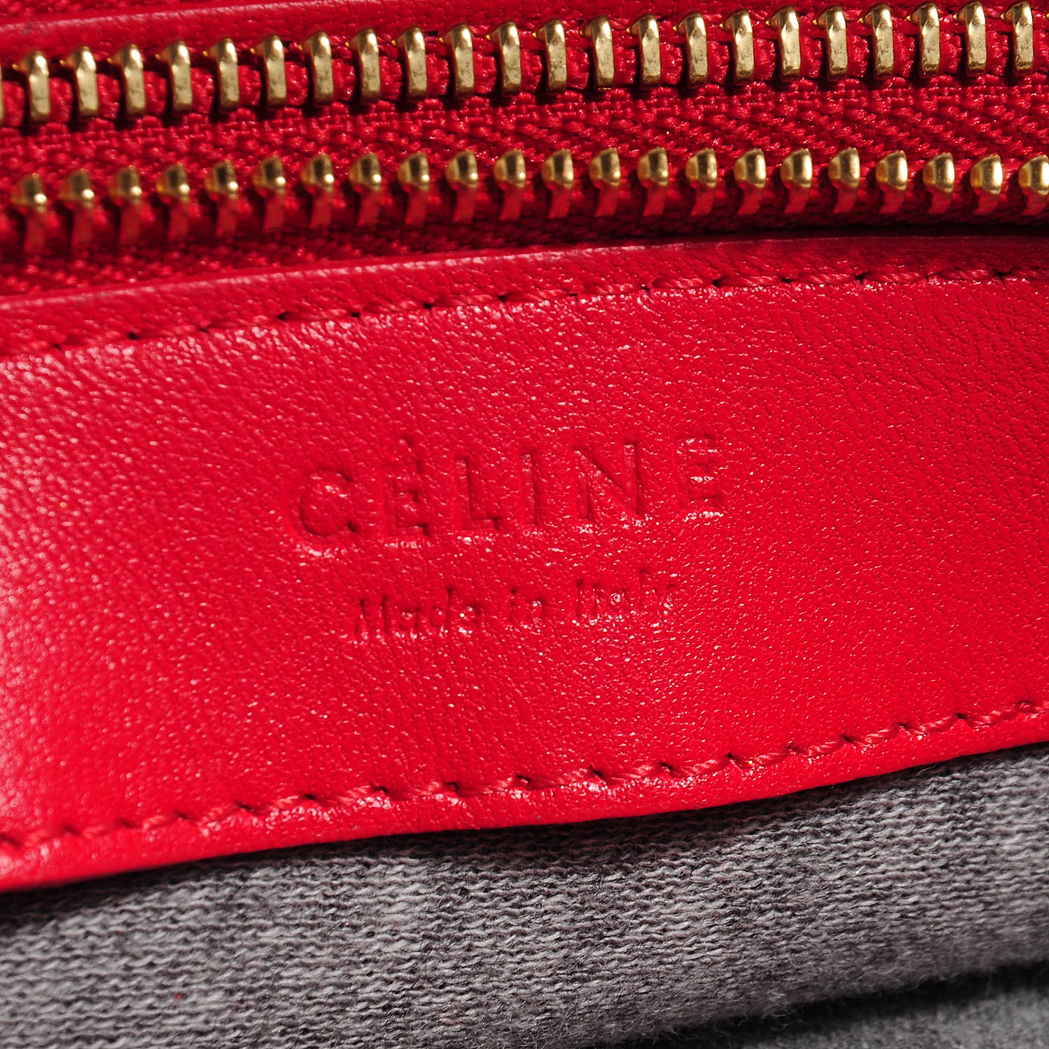 Celine Lambskin Small Trio Crossbody Bag Vermillion 6 of 7