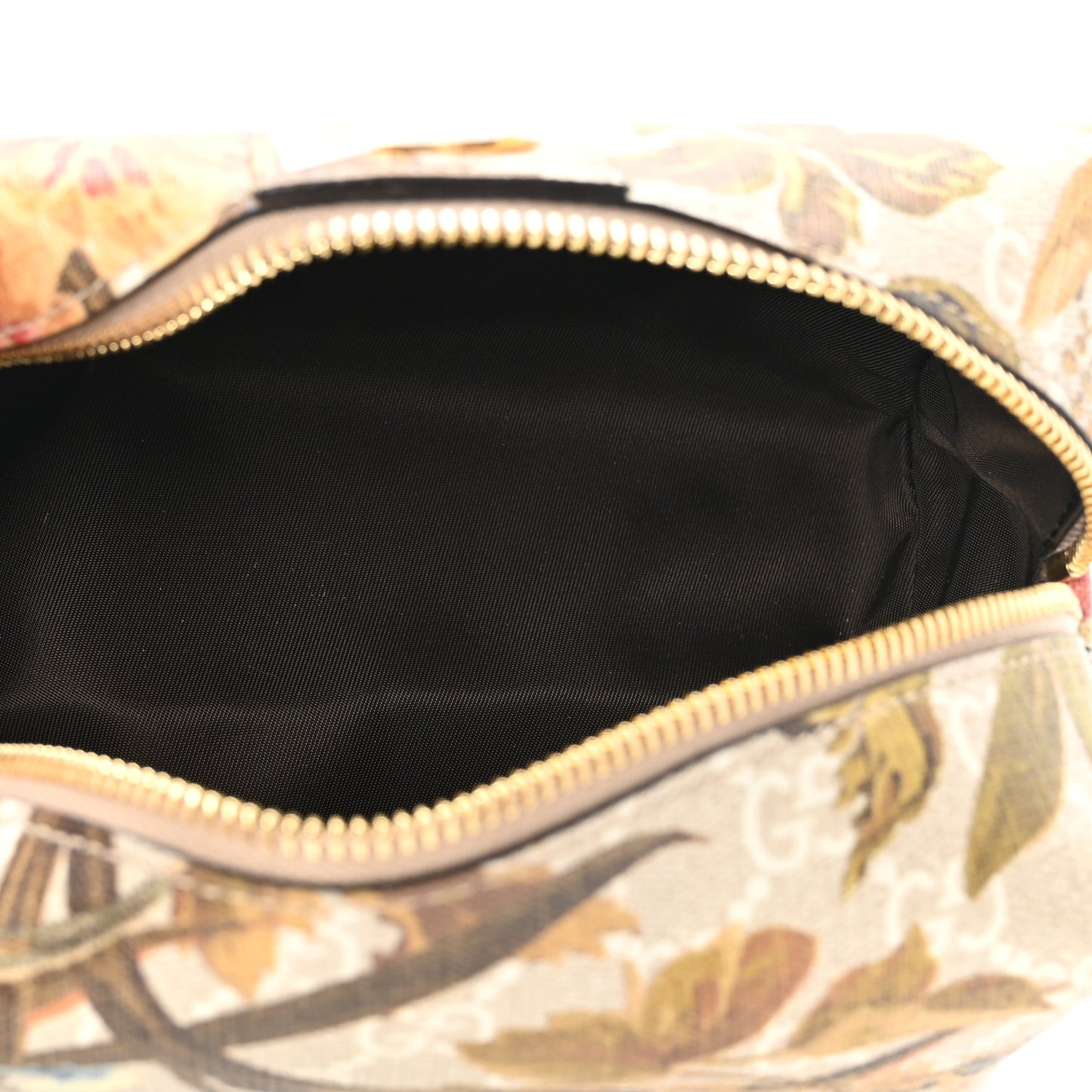 GG Supreme Monogram Water Flora Small Ophidia Cosmetic Case Beige White Multicolor