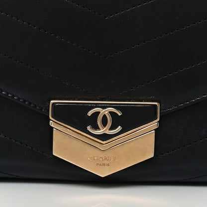 Chanel Calfskin Chevron Quilted Medal Flap Black 8 of 10