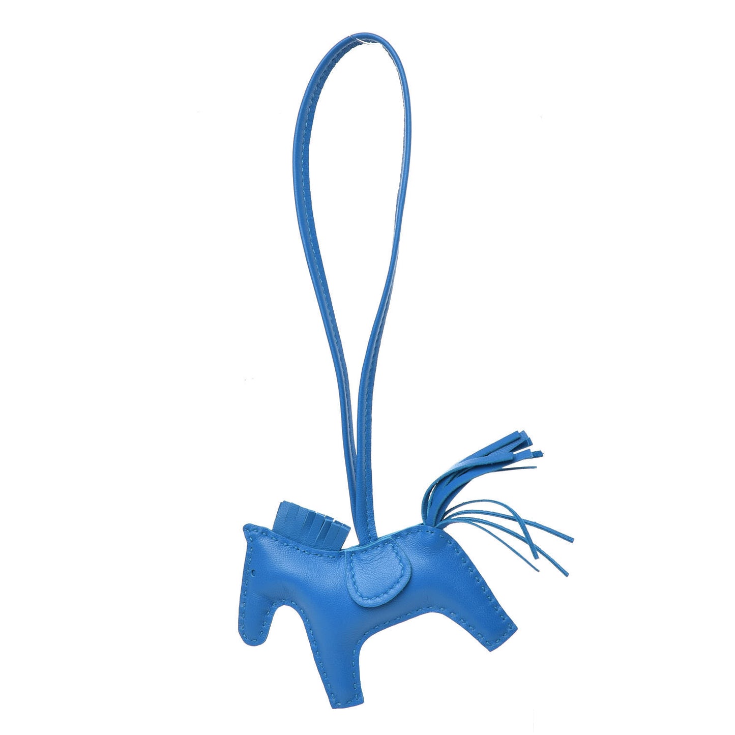Milo Lambskin Grigri Rodeo Horse Bag Charm PM Bleu Zanzibar