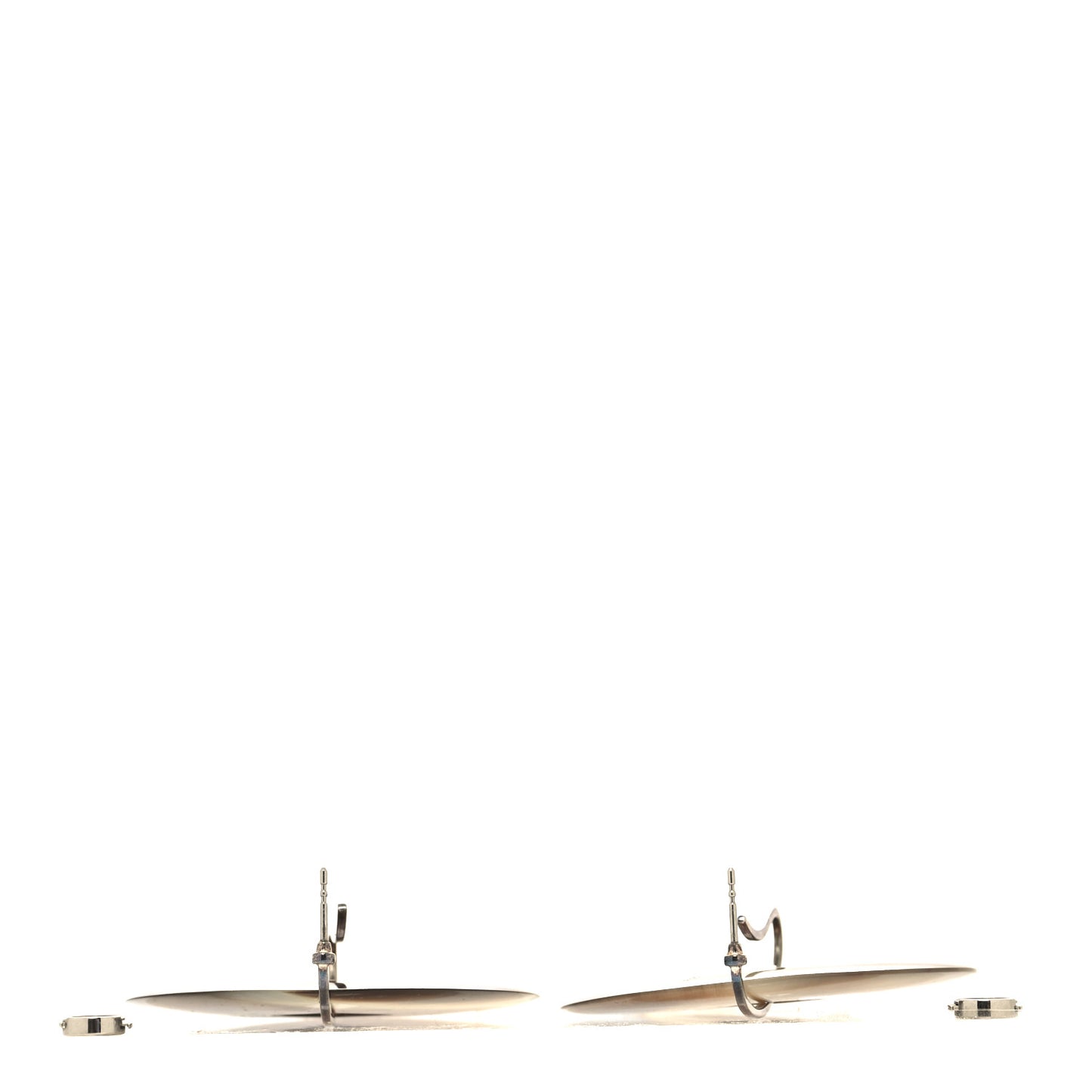 Sterling Silver Lacquered Horn Earrings Brown