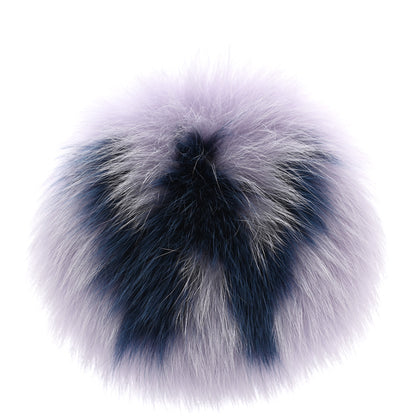 Fendi Fox Fur Shiny Nappa Bi-Color R ABCharm Bag Charm Lilla Blue Violetta 4 of 6