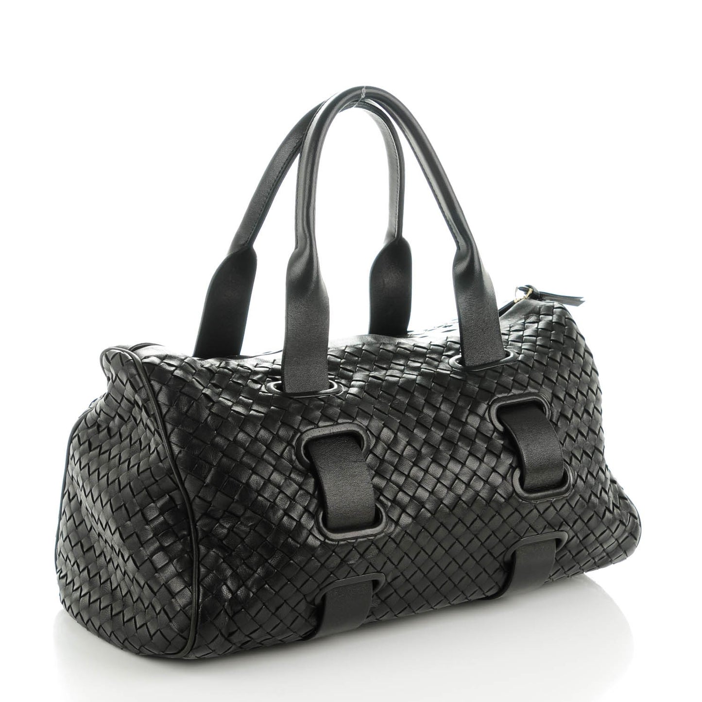 Nappa Intrecciato Satchel Nero Black