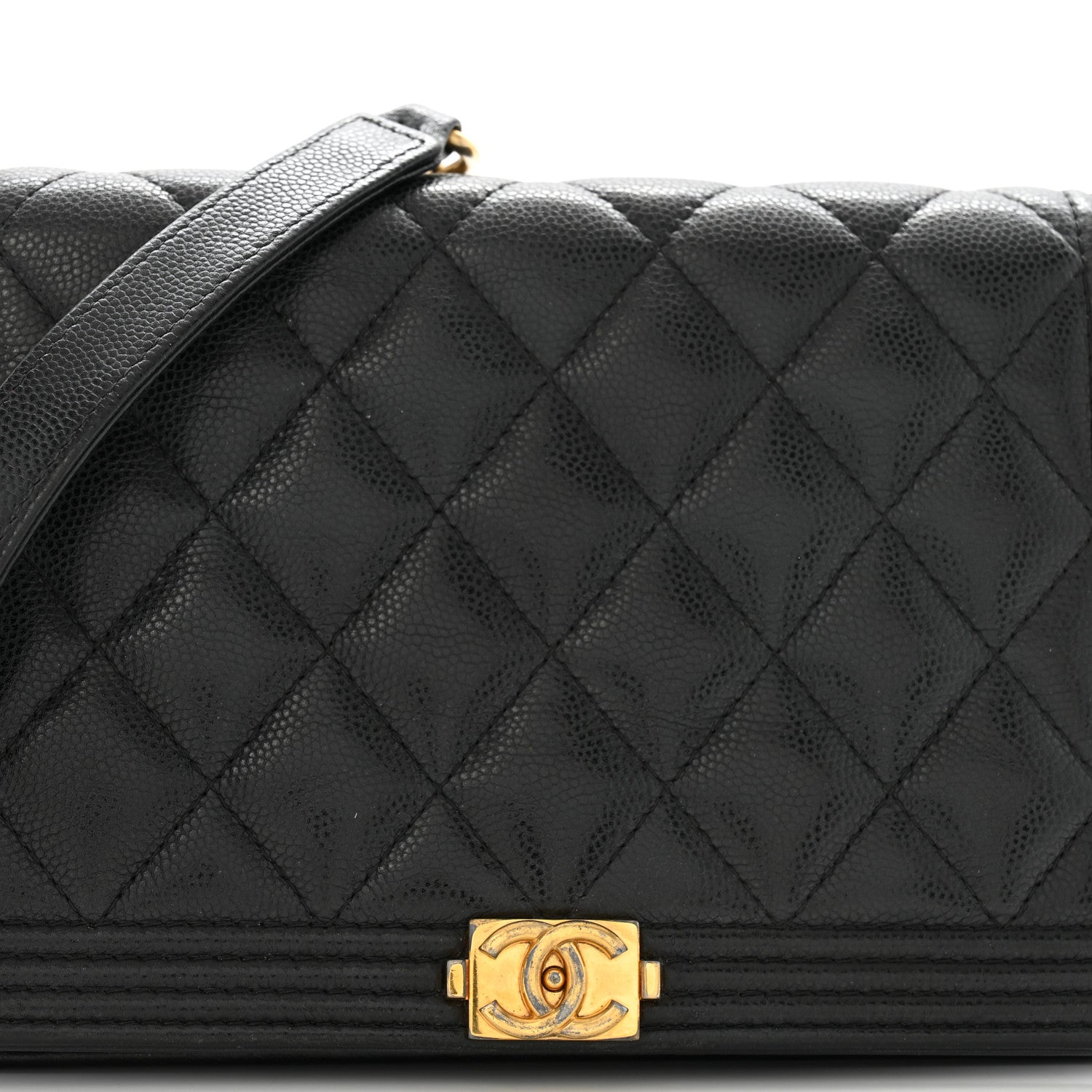 Chanel Caviar Quilted Boy Wallet On Chain WOC Black 9 of 15