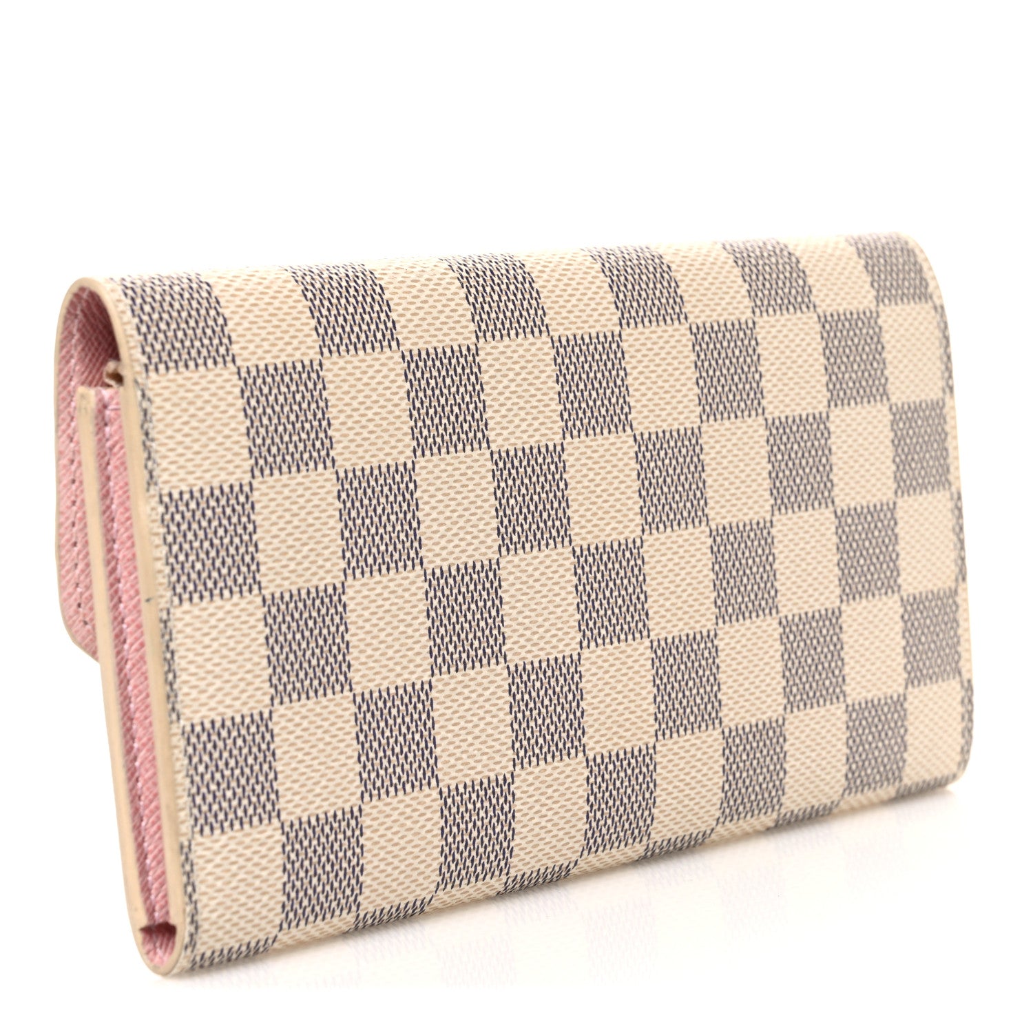 Louis Vuitton Damier Azur Emilie Wallet Rose Ballerine 3 of 7