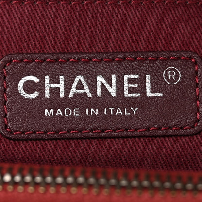 Chanel Shiny Lambskin Quilted Large Burgundy Rocks Flap Light Grey 6 of 15