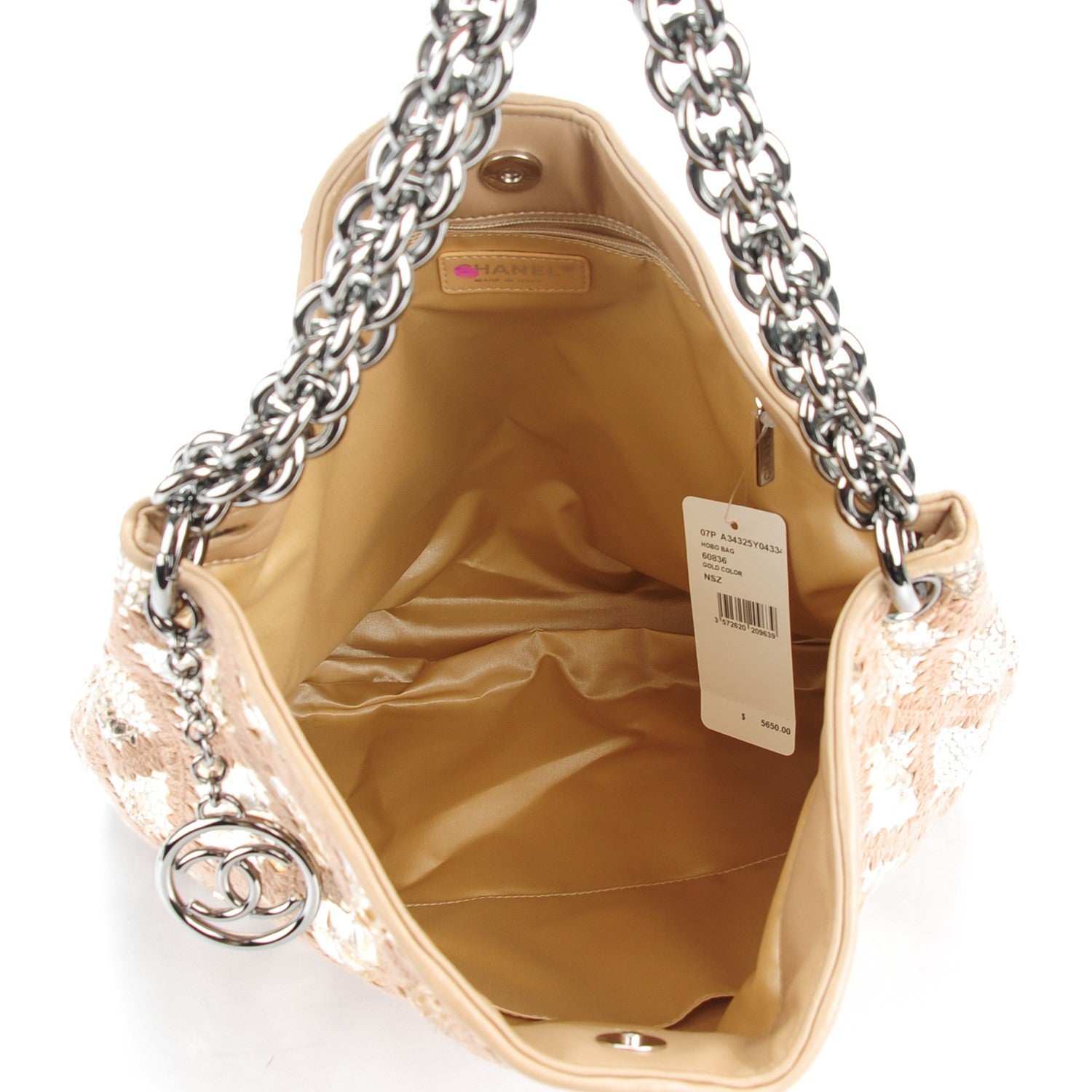 Chanel Python Crochet Soft and Chain Large Hobo Gold 5 of 7