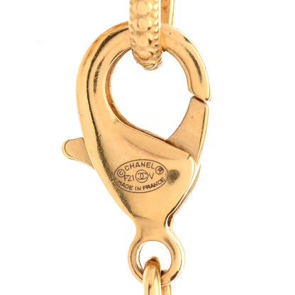 Chanel Crystal Pearl Perfume Bottle CC Necklace Black Gold 6 of 6