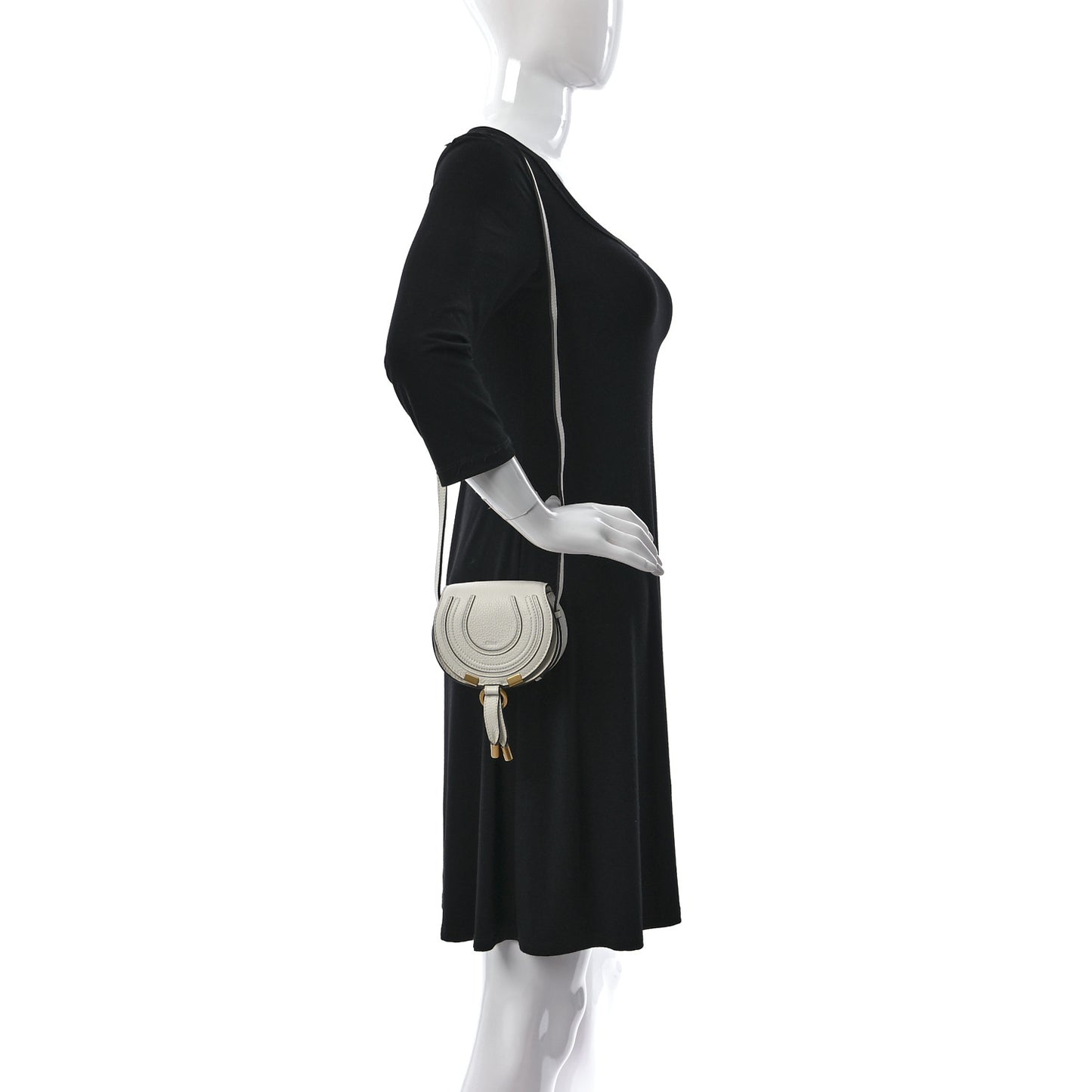 Calfskin Nano Marcie Saddle Bag White