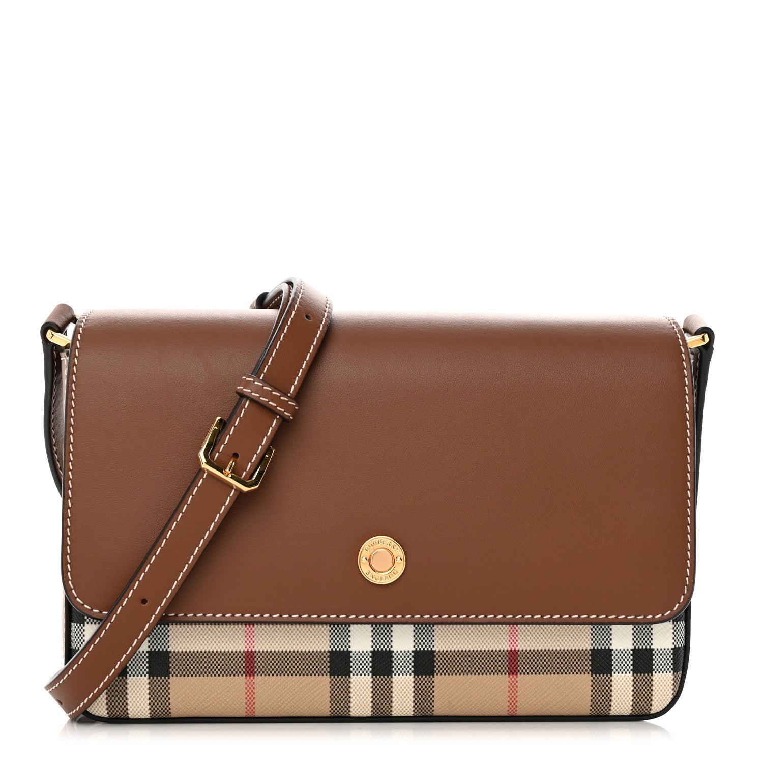 Burberry Calfskin Vintage Check New Hampshire Bag Archive Beige Tan 1 of 11