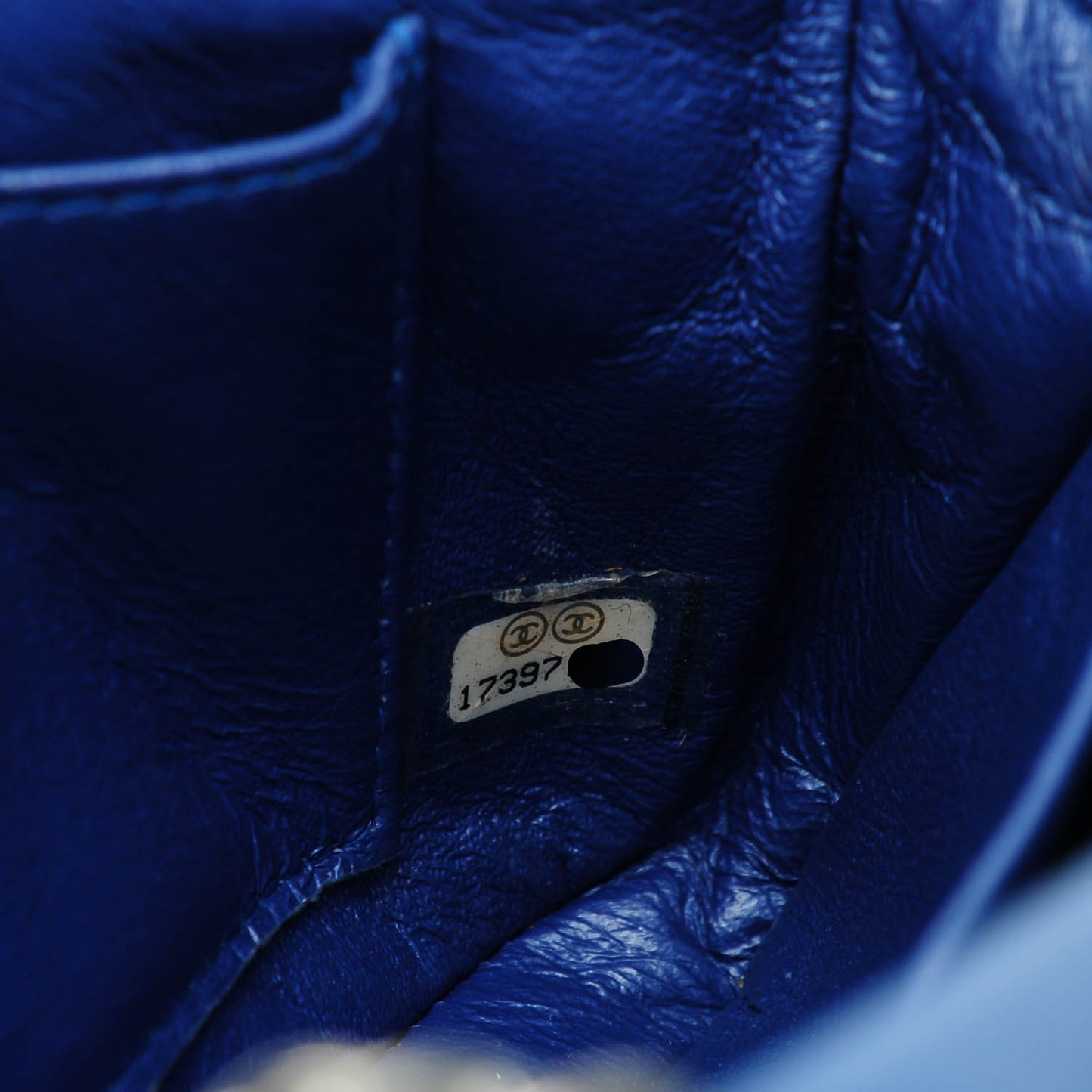 Patent Calfskin Quilted Mini Rectangular Flap Blue