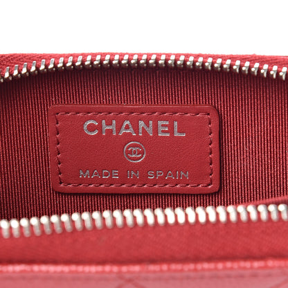 Chanel Caviar Quilted Zip Coin Purse Dark Red 6 of 8