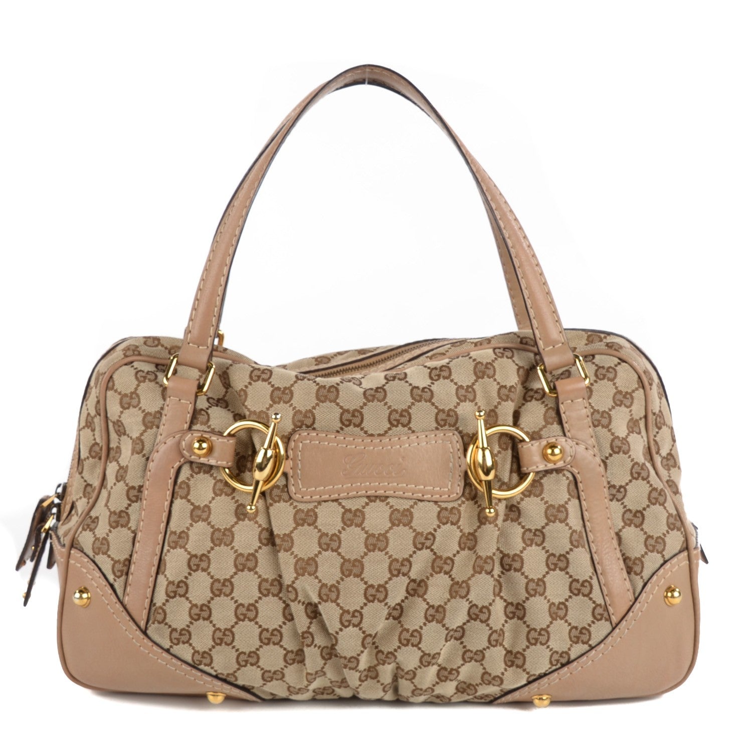 Gucci Monogram Jockey Boston Beige 1 of 8